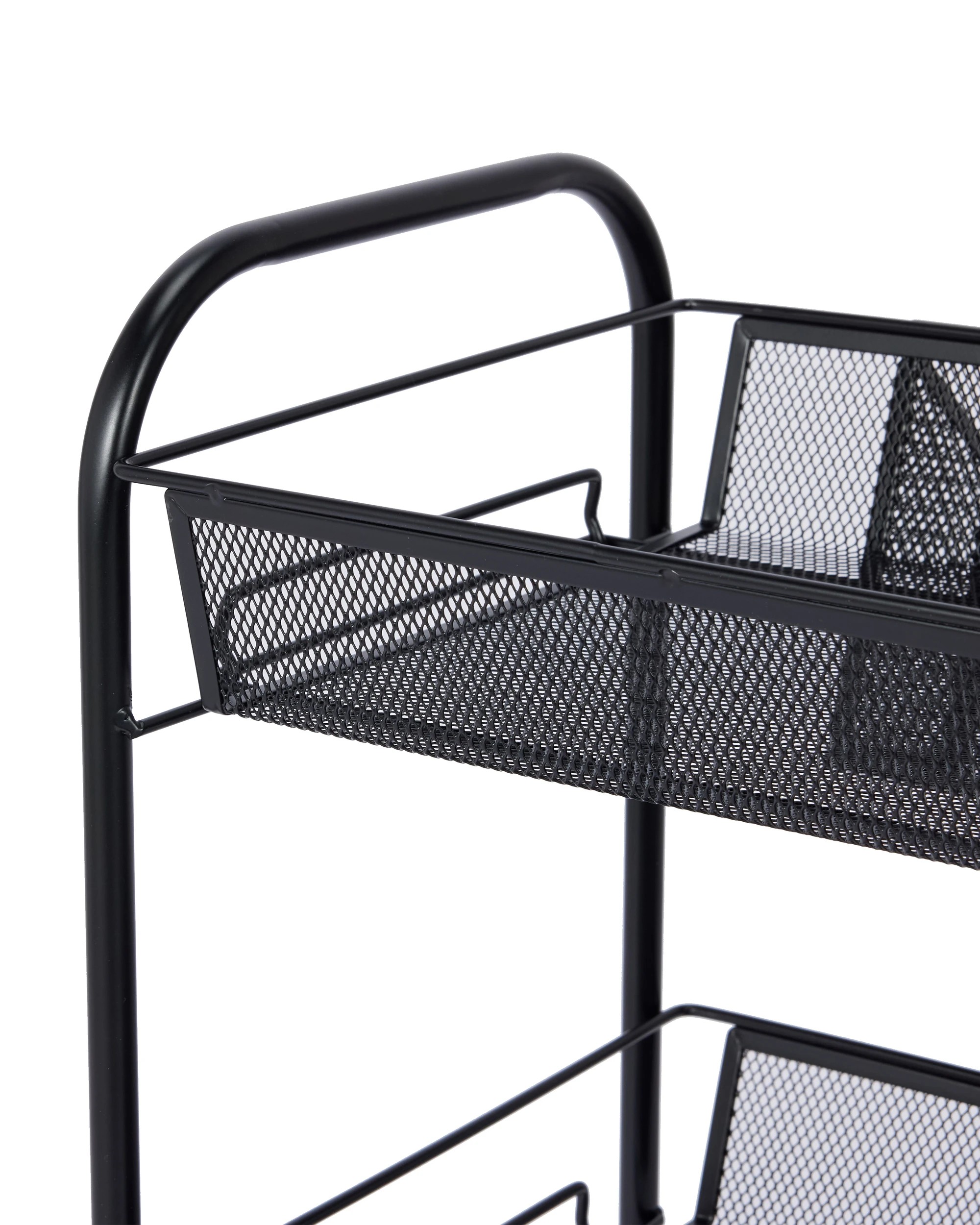 4 3 Tier Metal Trolley - Black, 4 of 9