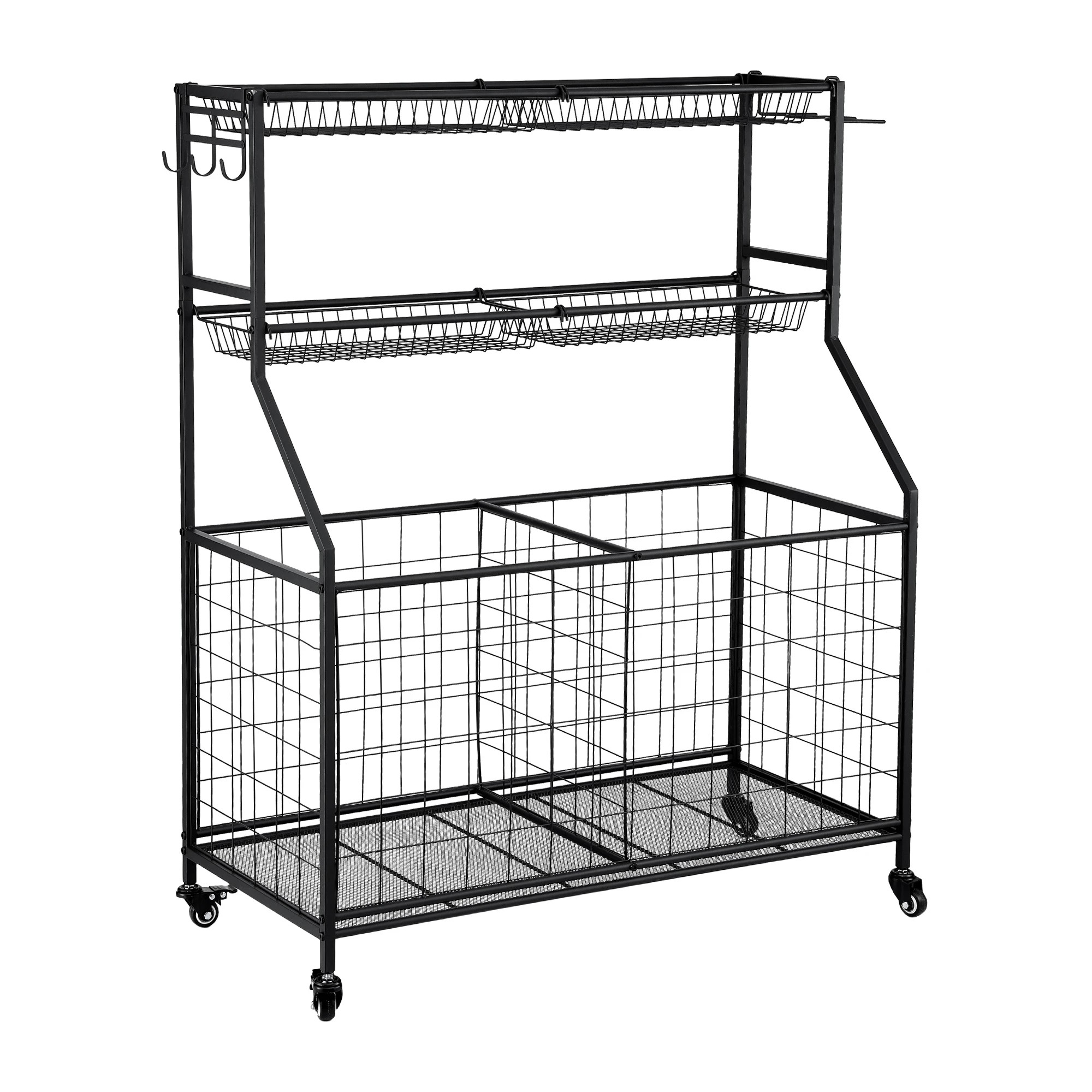 1 Everfit Sports Equipment Organizer Storage with Wheels Multi-Sport Garage Gym - Black, 1 of 6