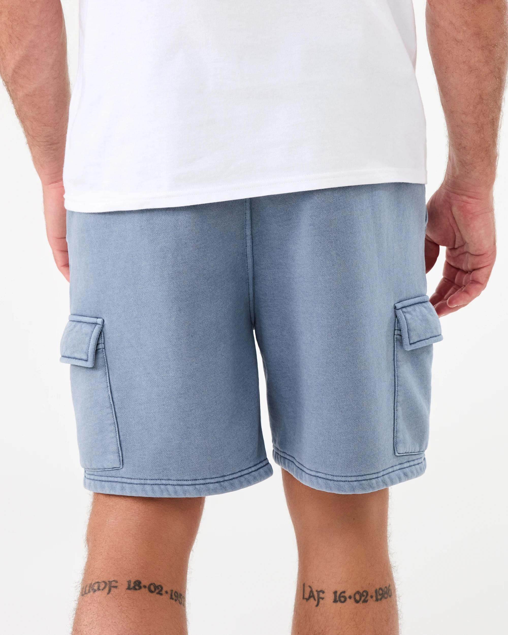 3 Washed Cargo Knit Shorts Chinablue, 3 of 7