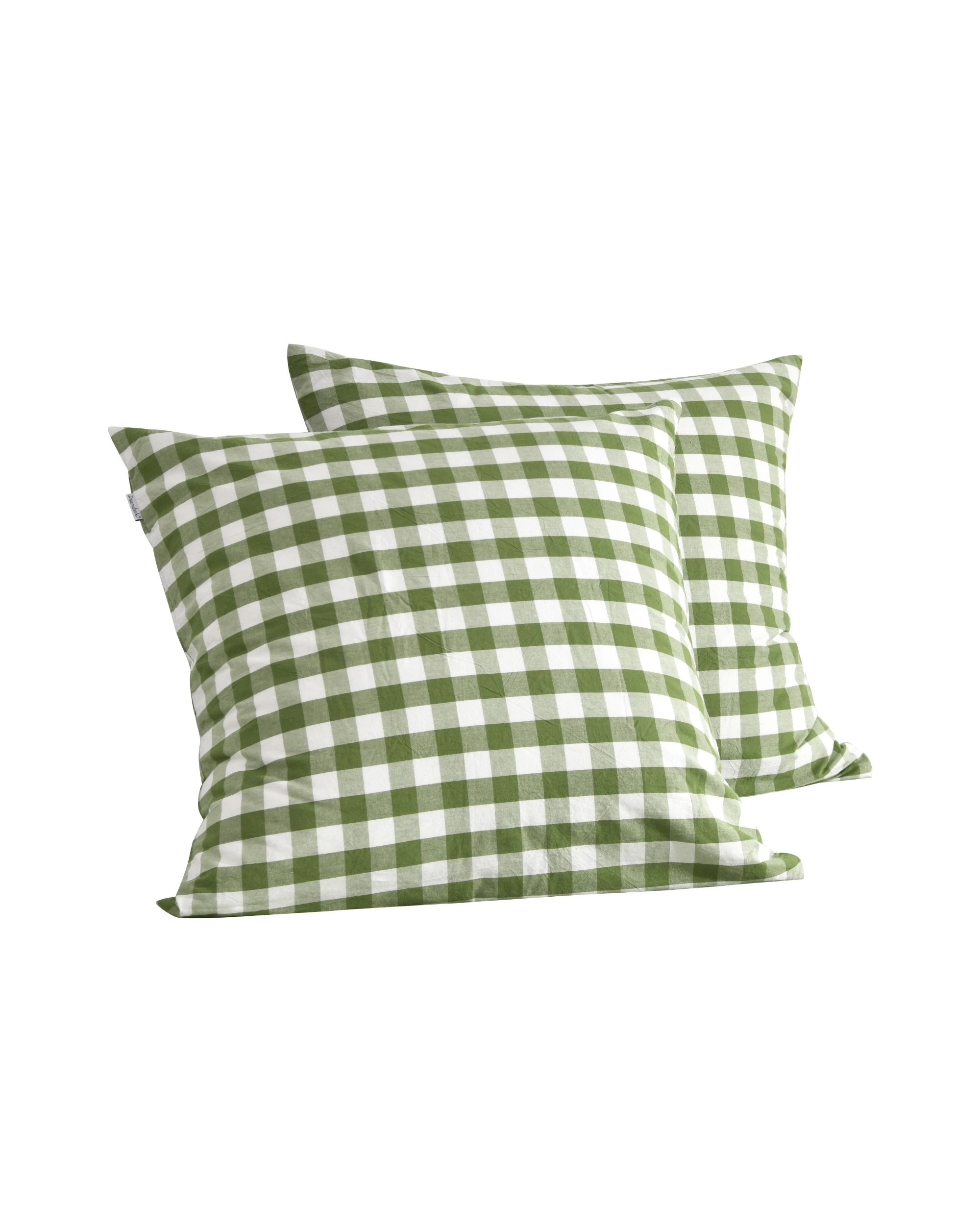 5 Dreamaker Twin Pack Lola Yarn Dyed Washed Cotton Gingham Euro Pillowcase - Olive, 5 of 5