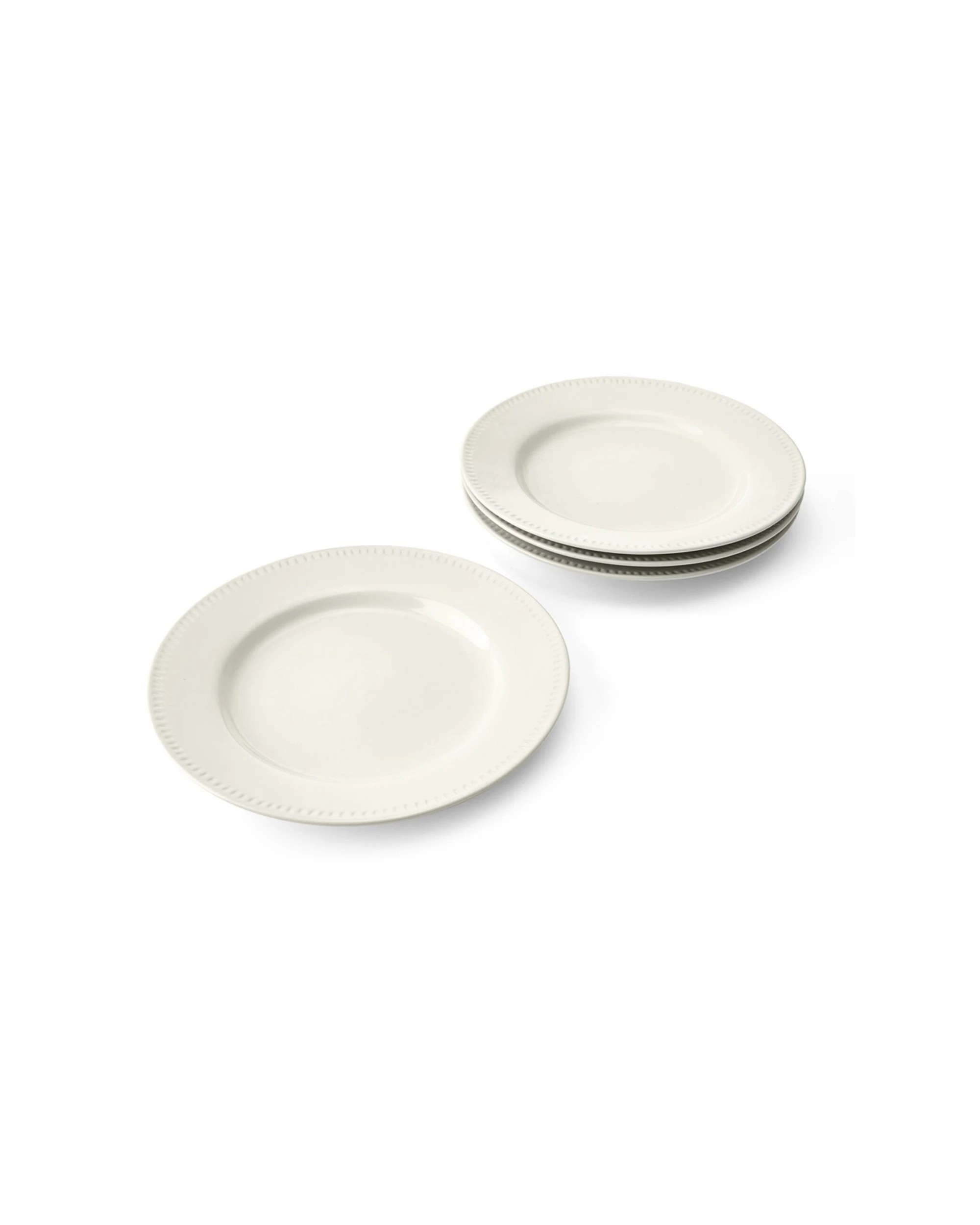 2 Mikasa 4pc Stoneware Dinner Plate Set 27cm Durable Classic Design - White, 2 of 7