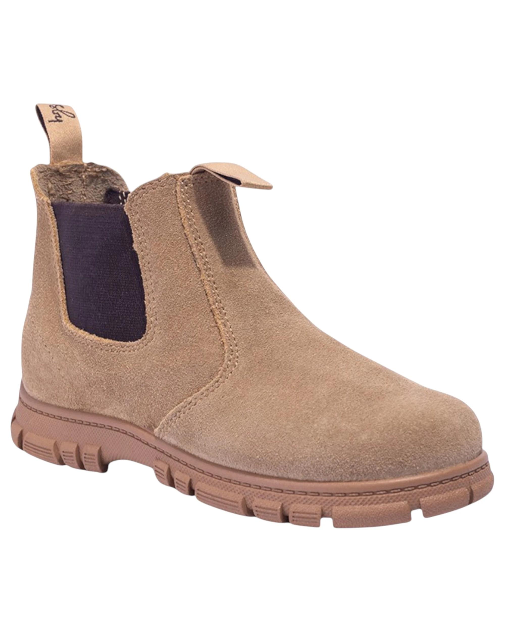 1 Grosby Ranch Junior Boys Boots School Leather Slip On Shoes - Wheat WHEAT, 1 of 4