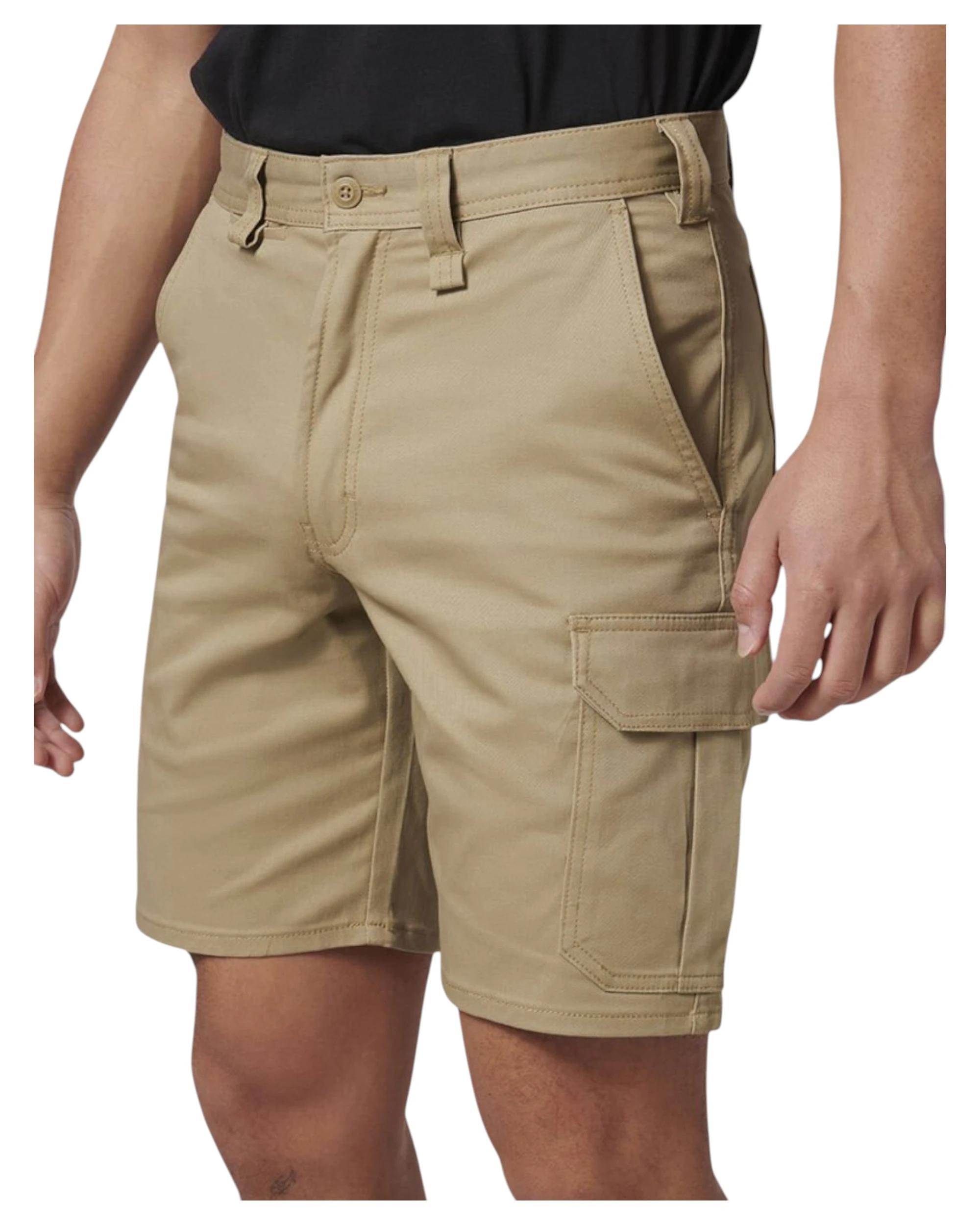 1 Hard Yakka 3 Pack Mens Core Basic Stretch Drill Cargo Short KHAKI, 1 of 4