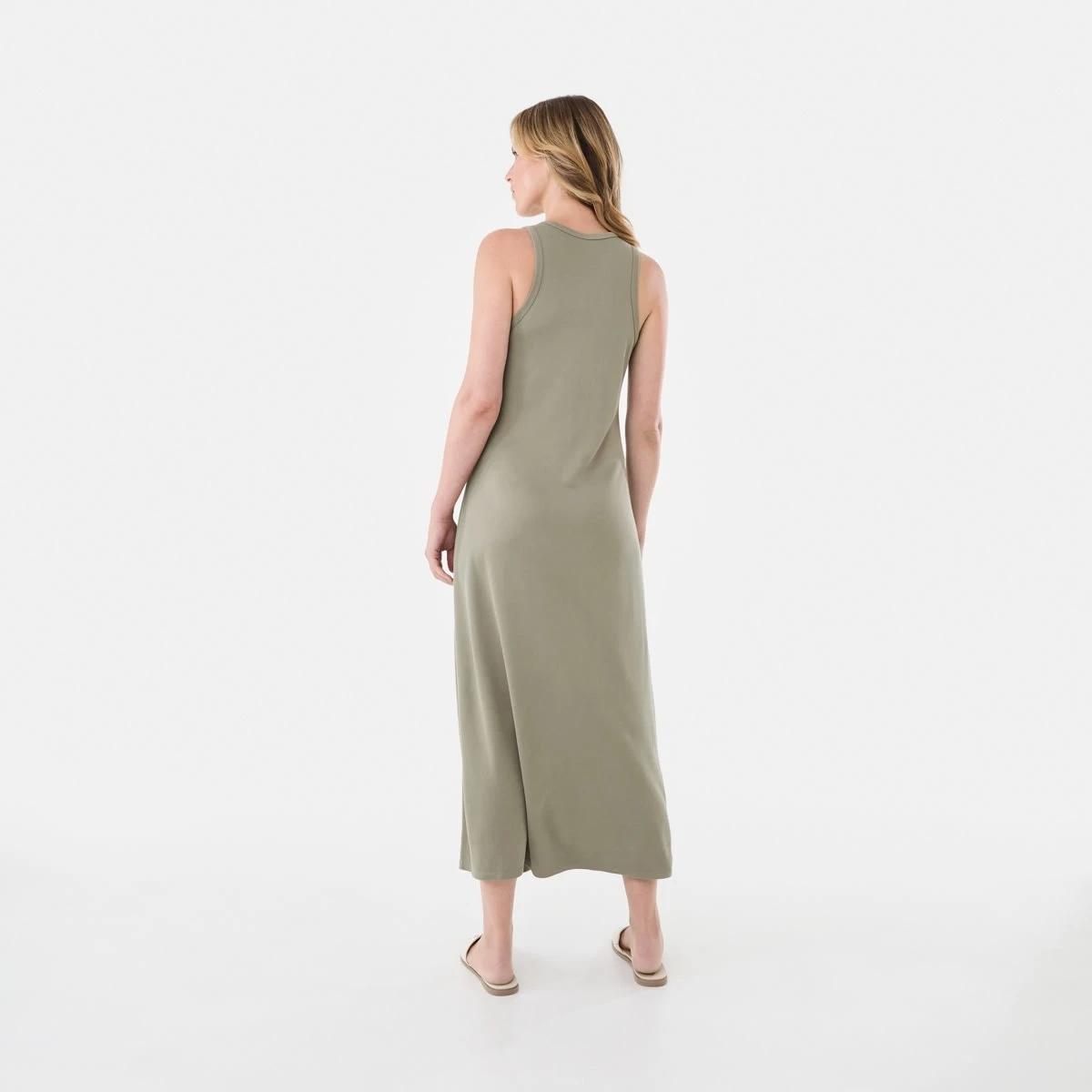 3 Sleeveless Racer A-Line Midi Dress Pave Grey, 3 of 5