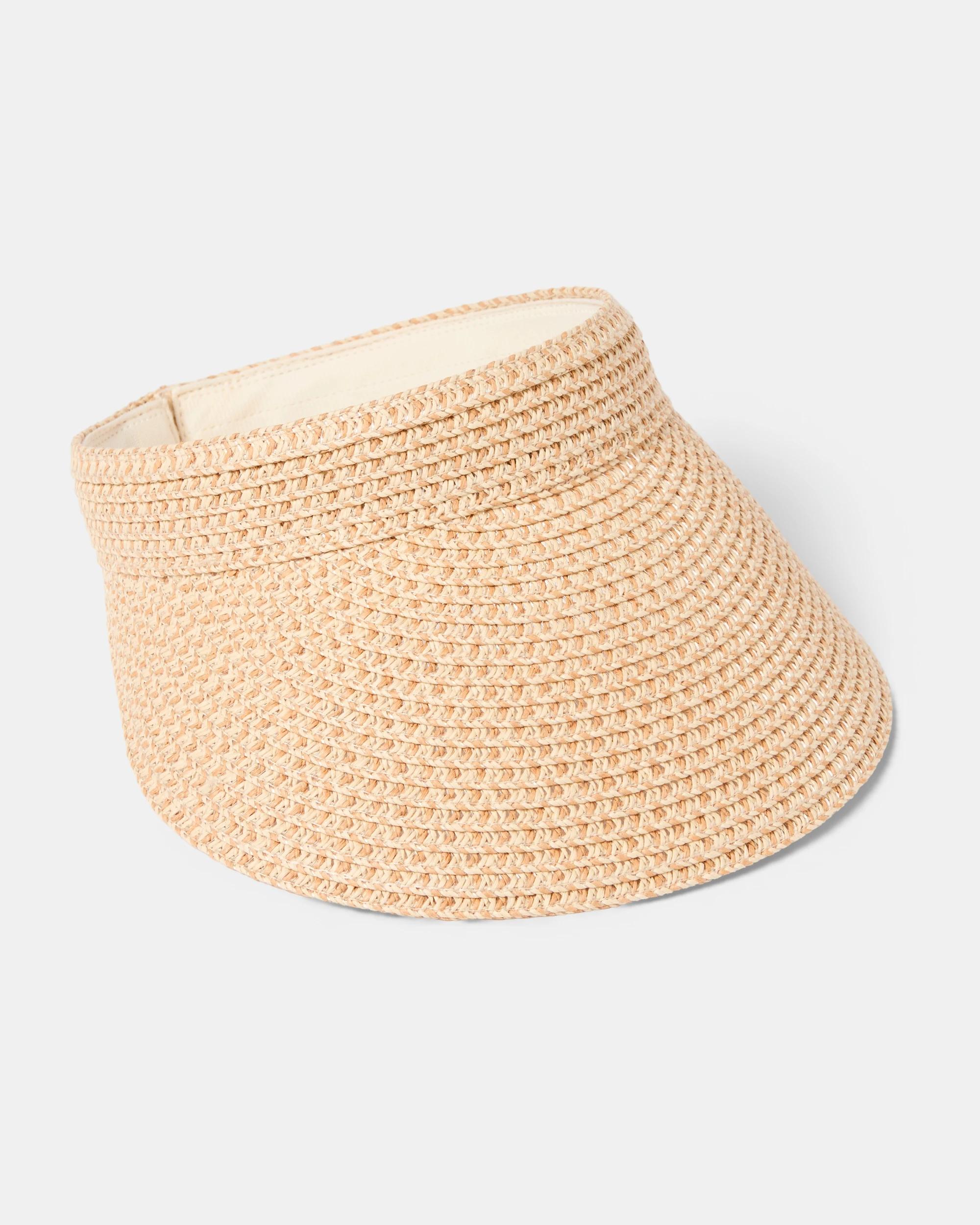 1 Plain Woven Visor Natural, 1 of 3