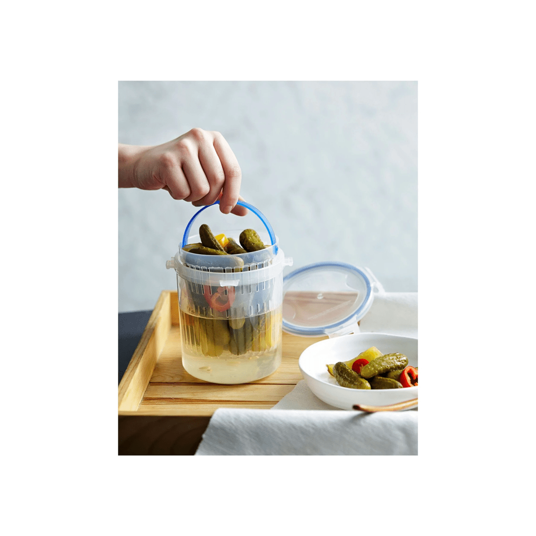 2 Locknlock 700ml Airtight Classic Round Food Container W/ Draining Basket Clear
 - Clear, 2 of 2
