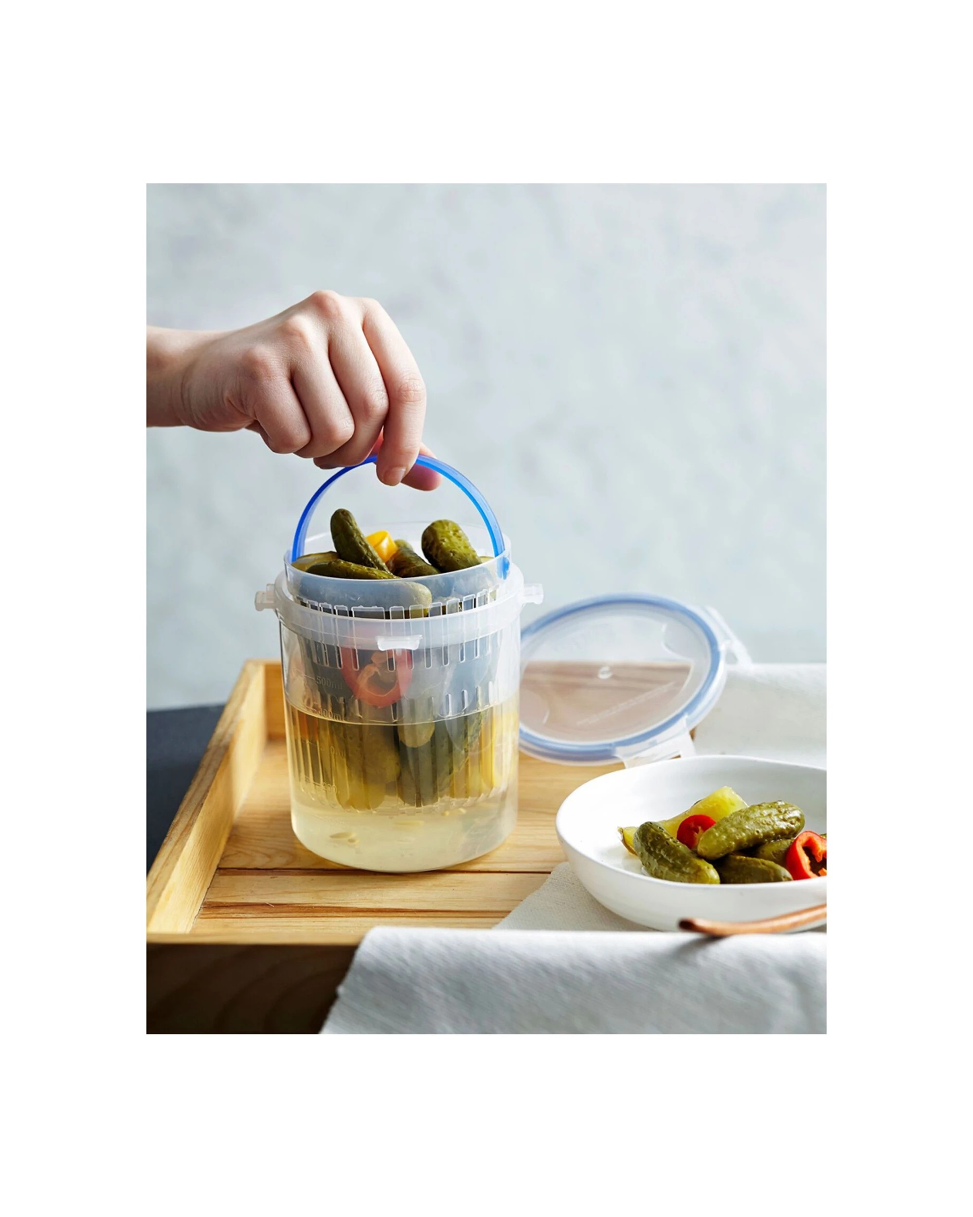 2 Locknlock 700ml Airtight Classic Round Food Container W/ Draining Basket Clear
 - Clear, 2 of 2