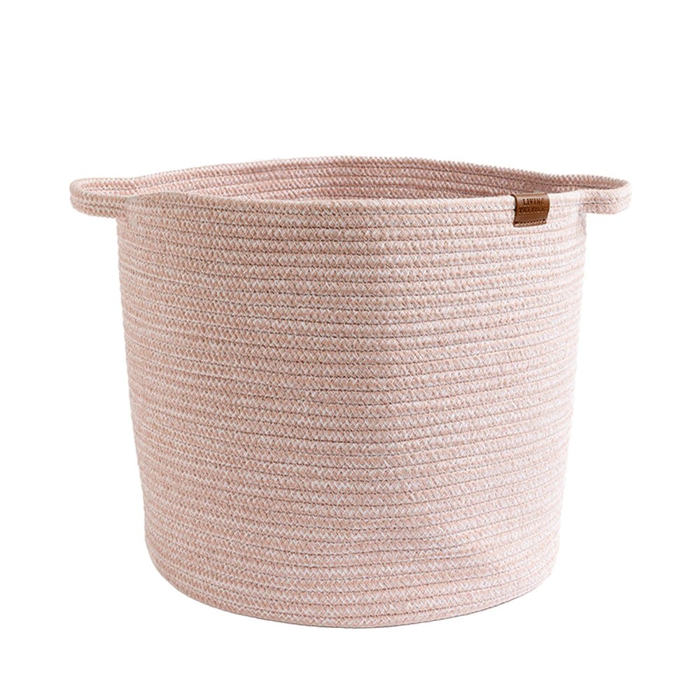 1 Living Textiles Pink Cotton Rope Storage Hamper, 1 of 4