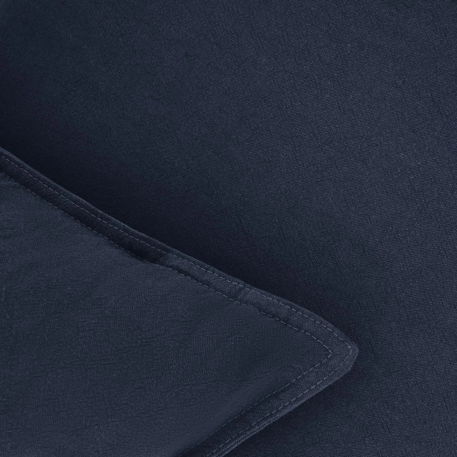 3 Gioia Casa 2-Pack Linen-Cotton Blend European Pillowcases - Navy, 3 of 4