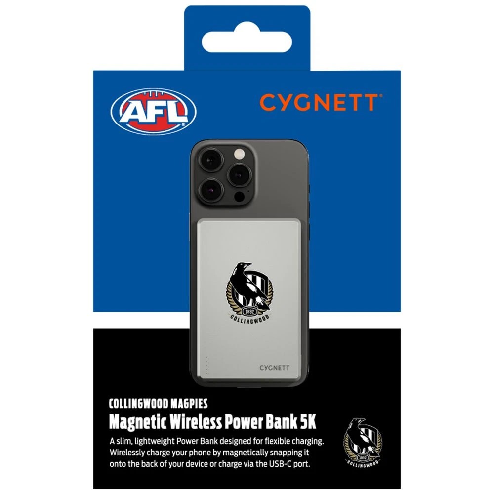 6 Cygnett 5000mAh Magslim Powerbank Collingwood Magpies, 6 of 6