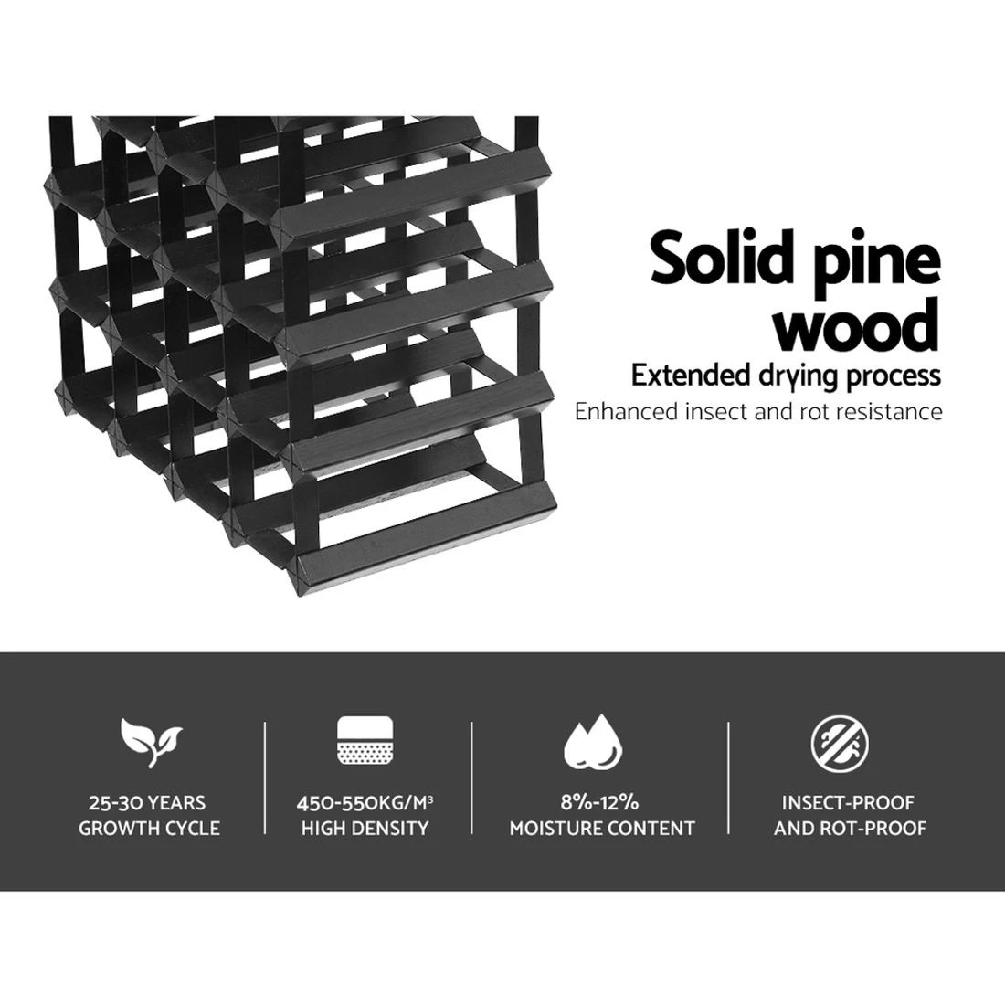 4 Artiss Wine Rack 20 Bottle - Black, 4 of 5