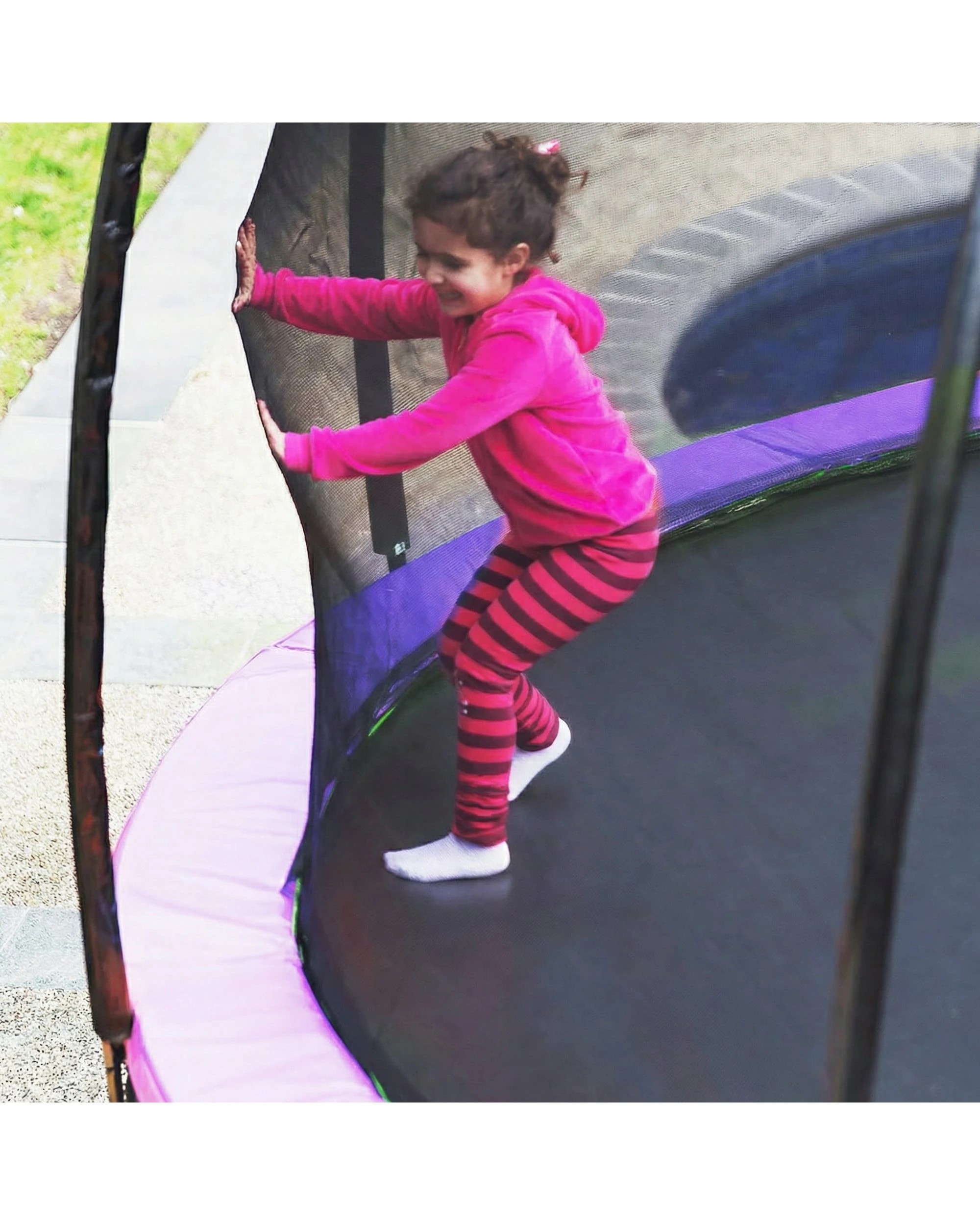 8 Kahuna Trampoline 6 ft with Basketball Set and Roof - Purple, 8 of 9