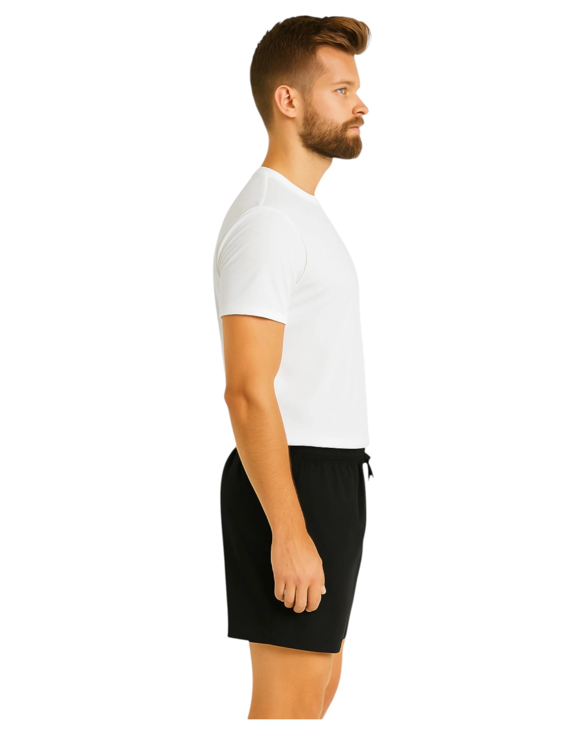 4 KingGee Mens Ruggers - Active Rugger Jersey Sweat Short - Black BLACK, 4 of 5