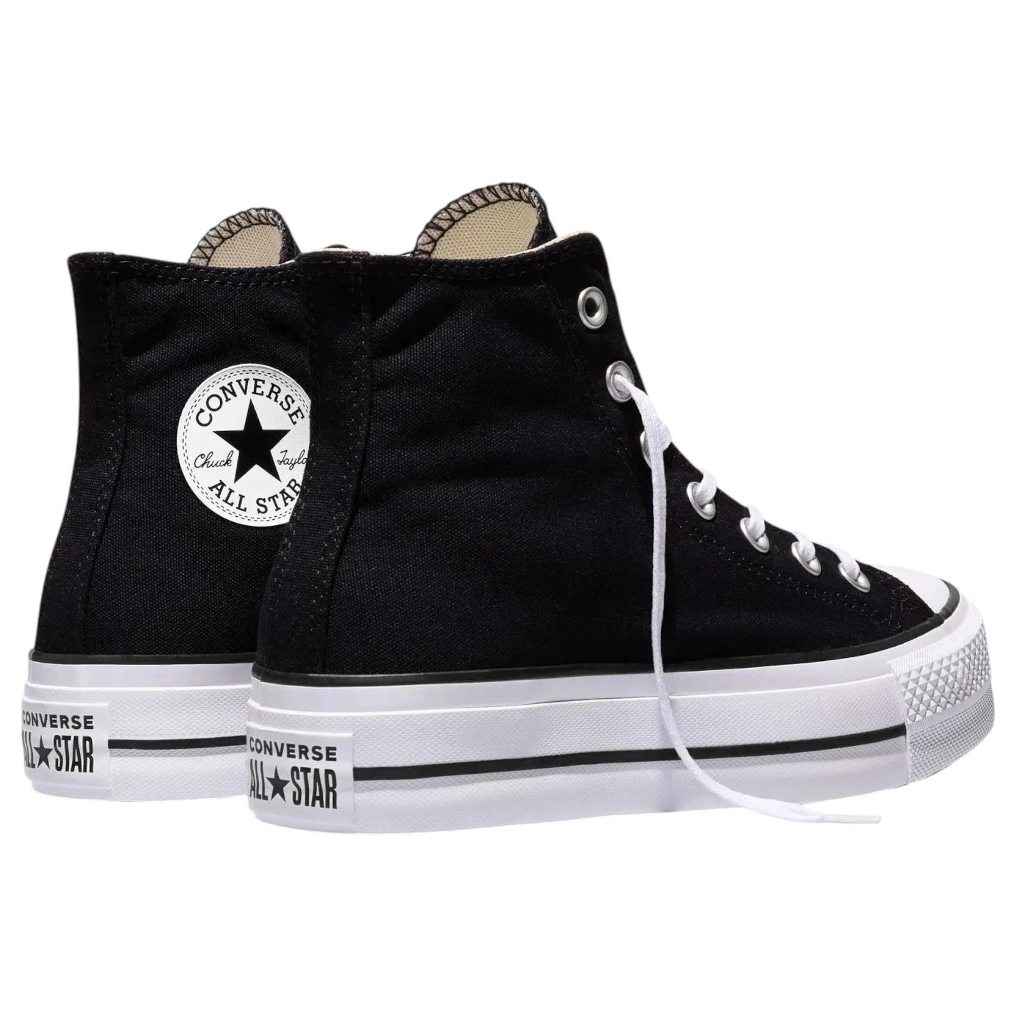 5 Converse Womens Chuck Taylor All Star Canvas Lift High Top Sneaker BLACK, 5 of 6