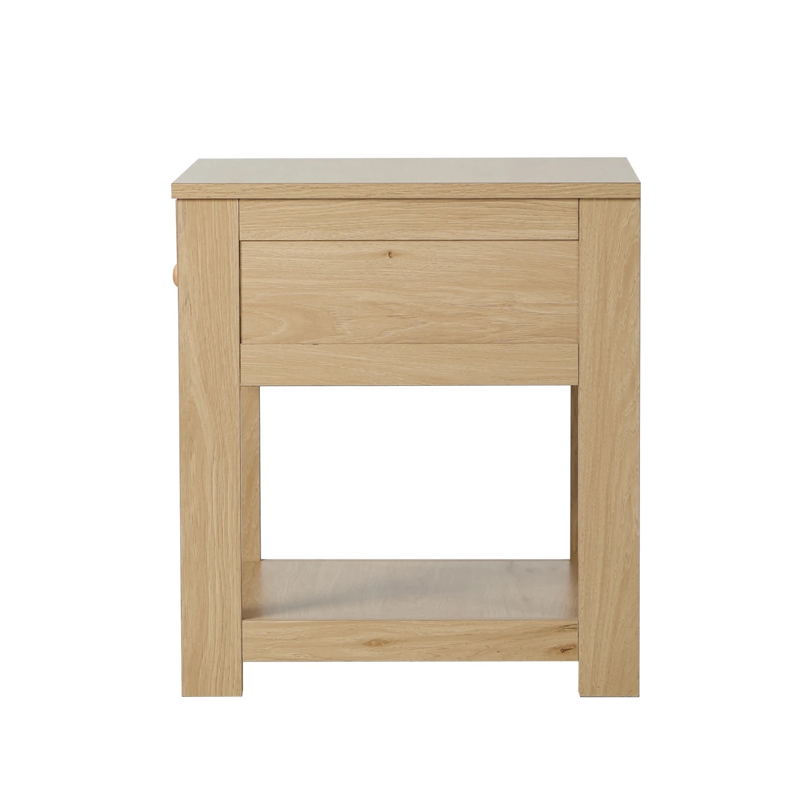 8 Oikiture Bedside Table Side End 1 Drawer Storage Shelf Nightstand - Natural, 8 of 8