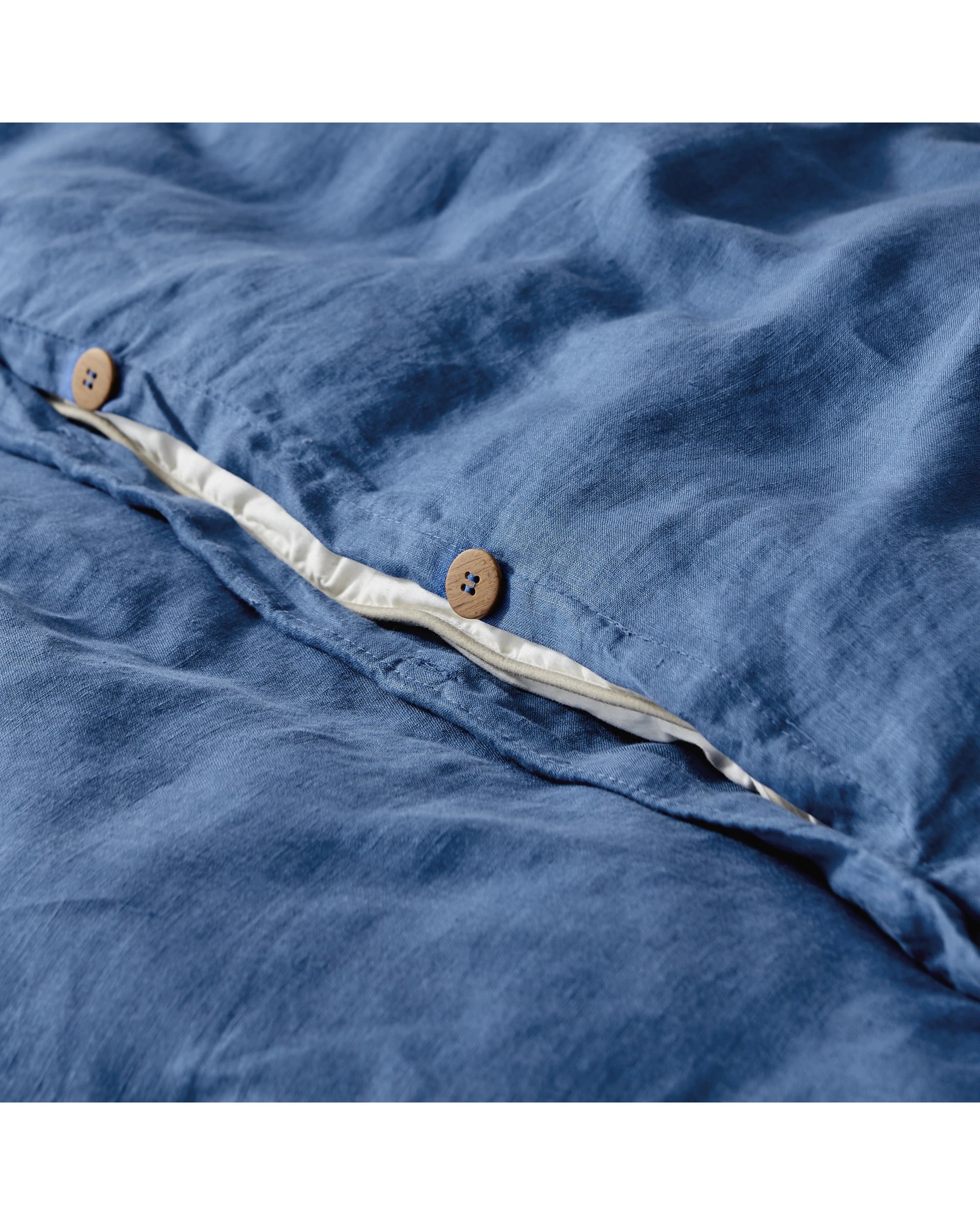 5 Natural Home 100% European Flax Linen Quilt Cover Set - King Bed - Deep Blue, 5 of 10
