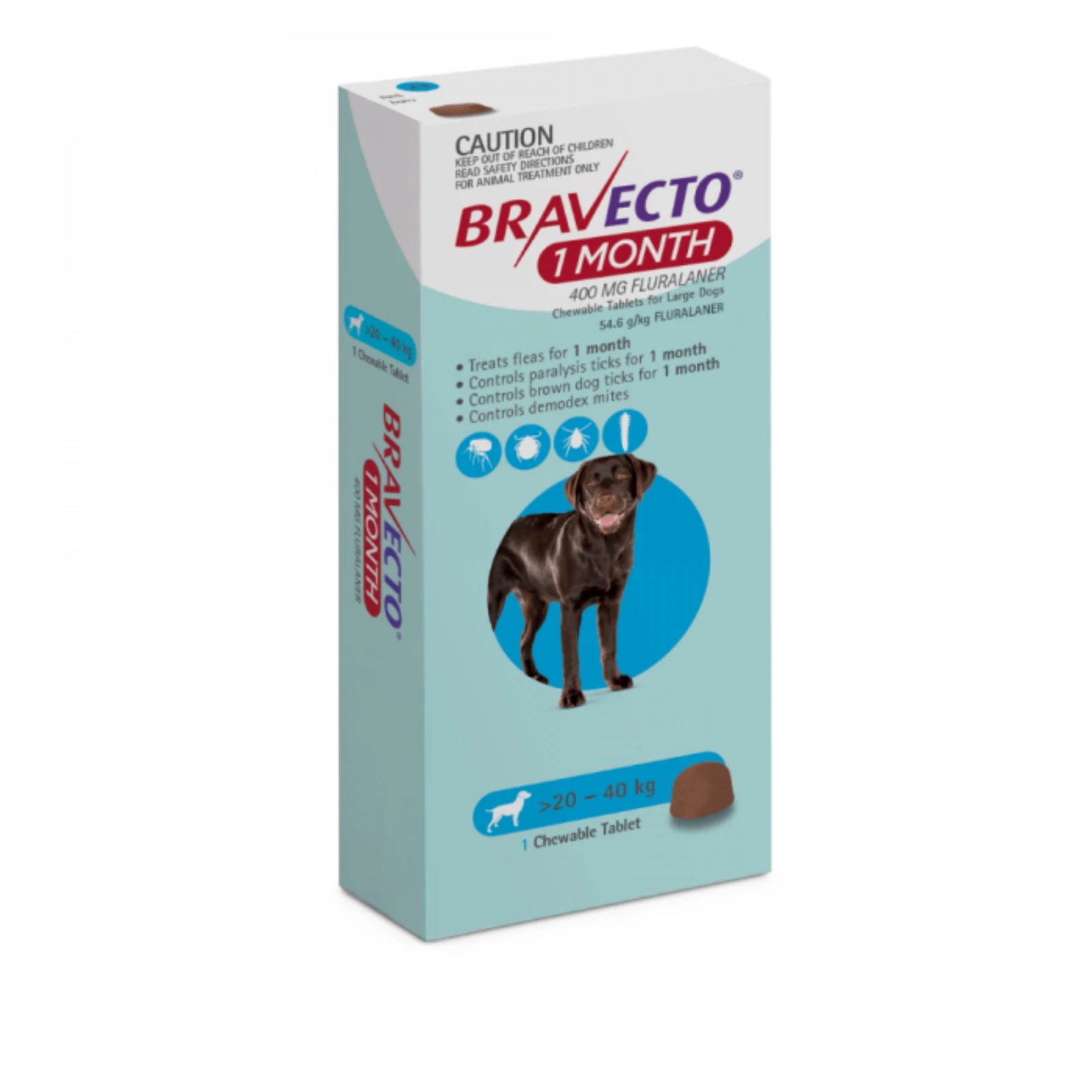2 Bravecto Chew 1 Month For Dogs Blue 20-40kg - 1 Pack, 2 of 2