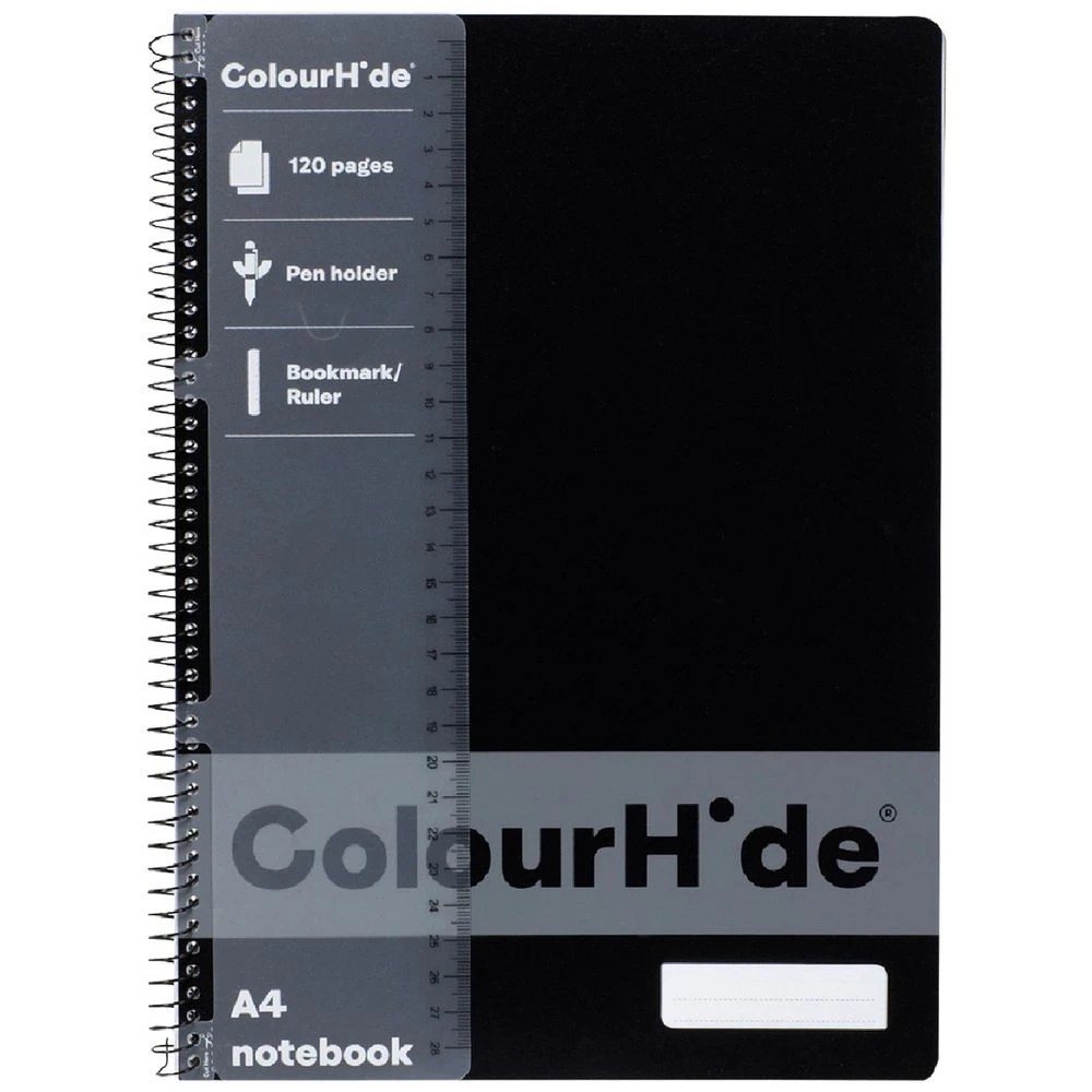 1 ColourHide A4 Notebook 120 Page Black, 1 of 3