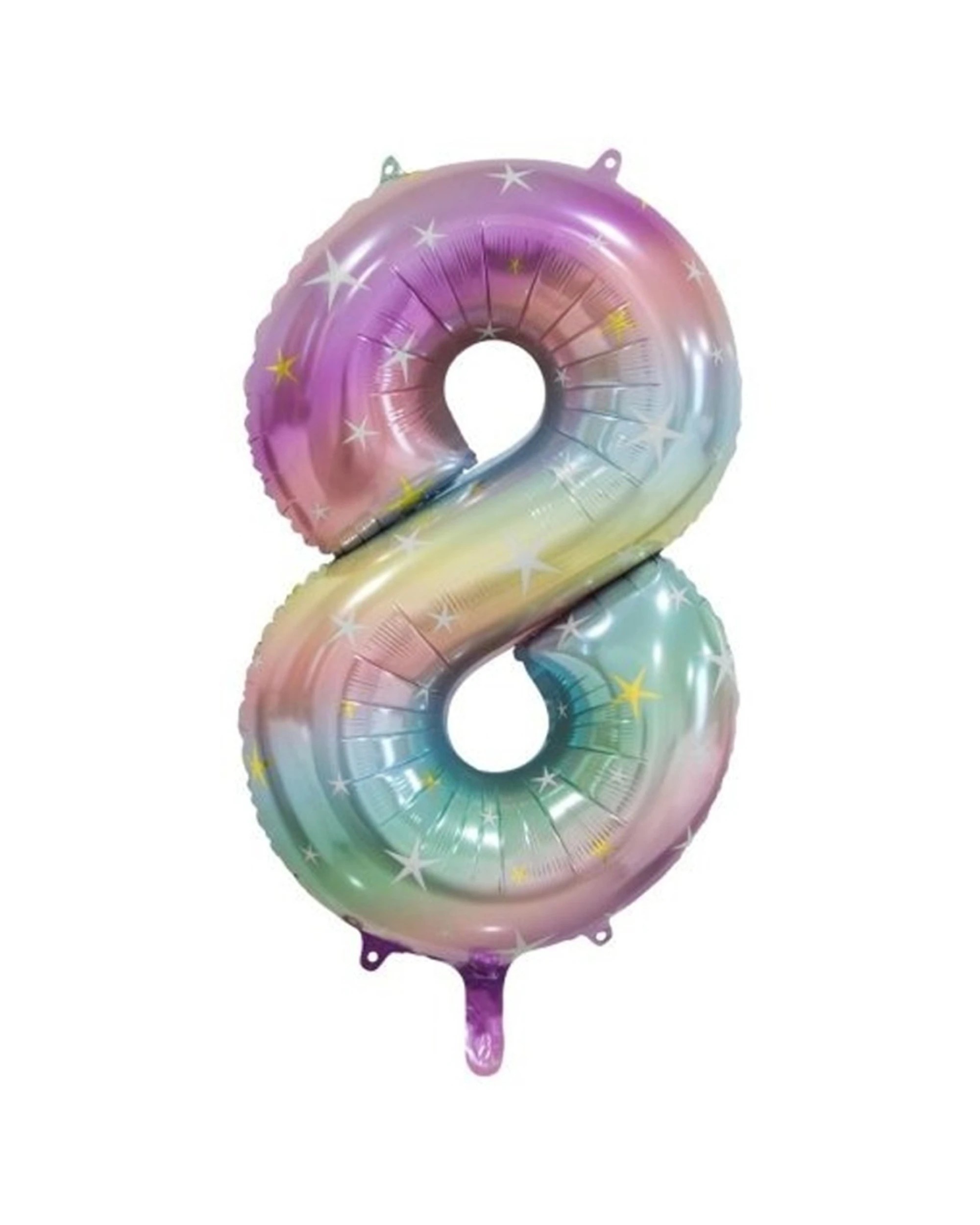 1 Alpen Decrotex Foil Balloon Number 8 Party Decoration 34 Inches Pastel Rainbow - Multi, 1 of 1