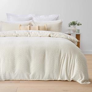 Boucle Quilt Cover Set - Double Bed, Beige