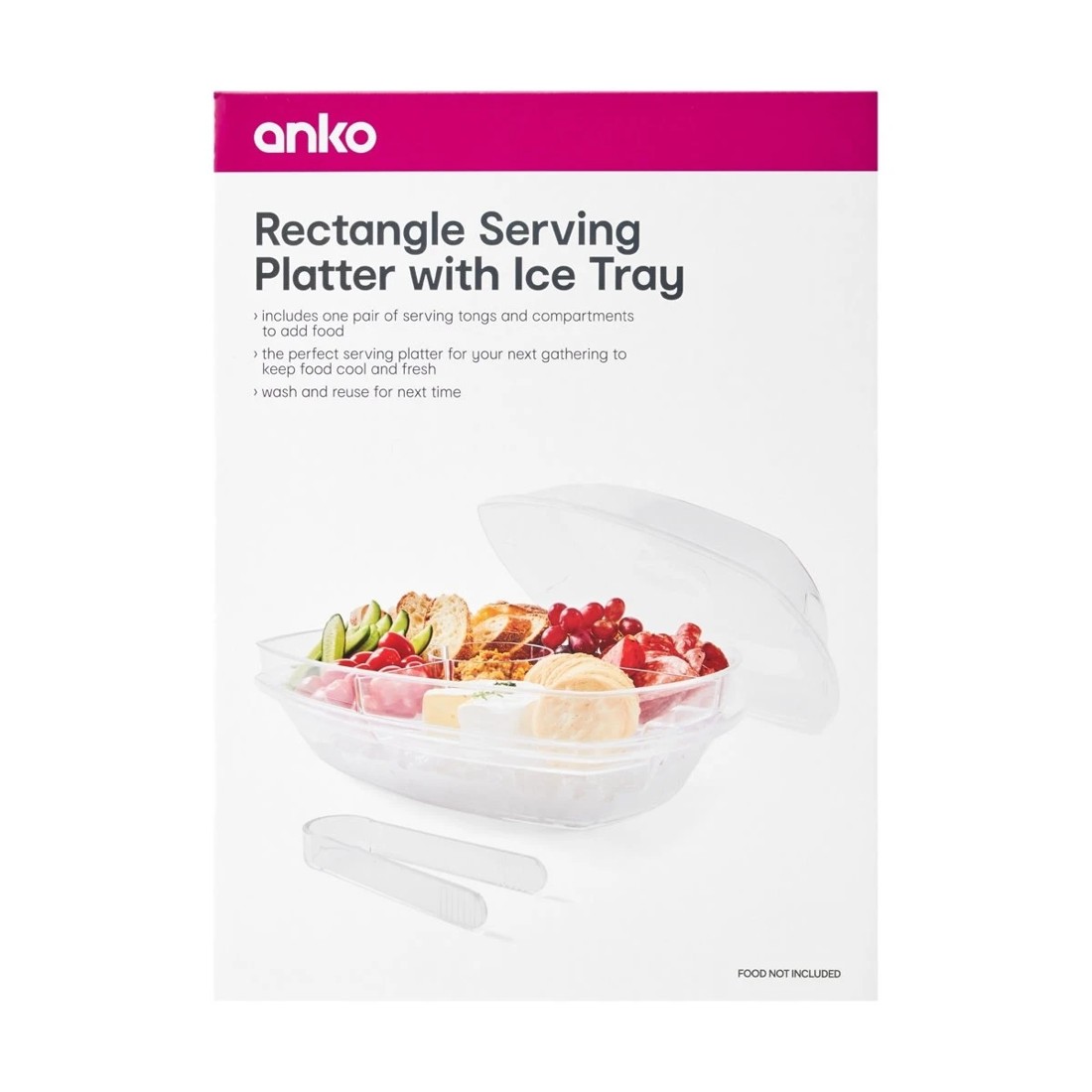 10 Rectangle Food Platter with Ice Tray, 10 of 10