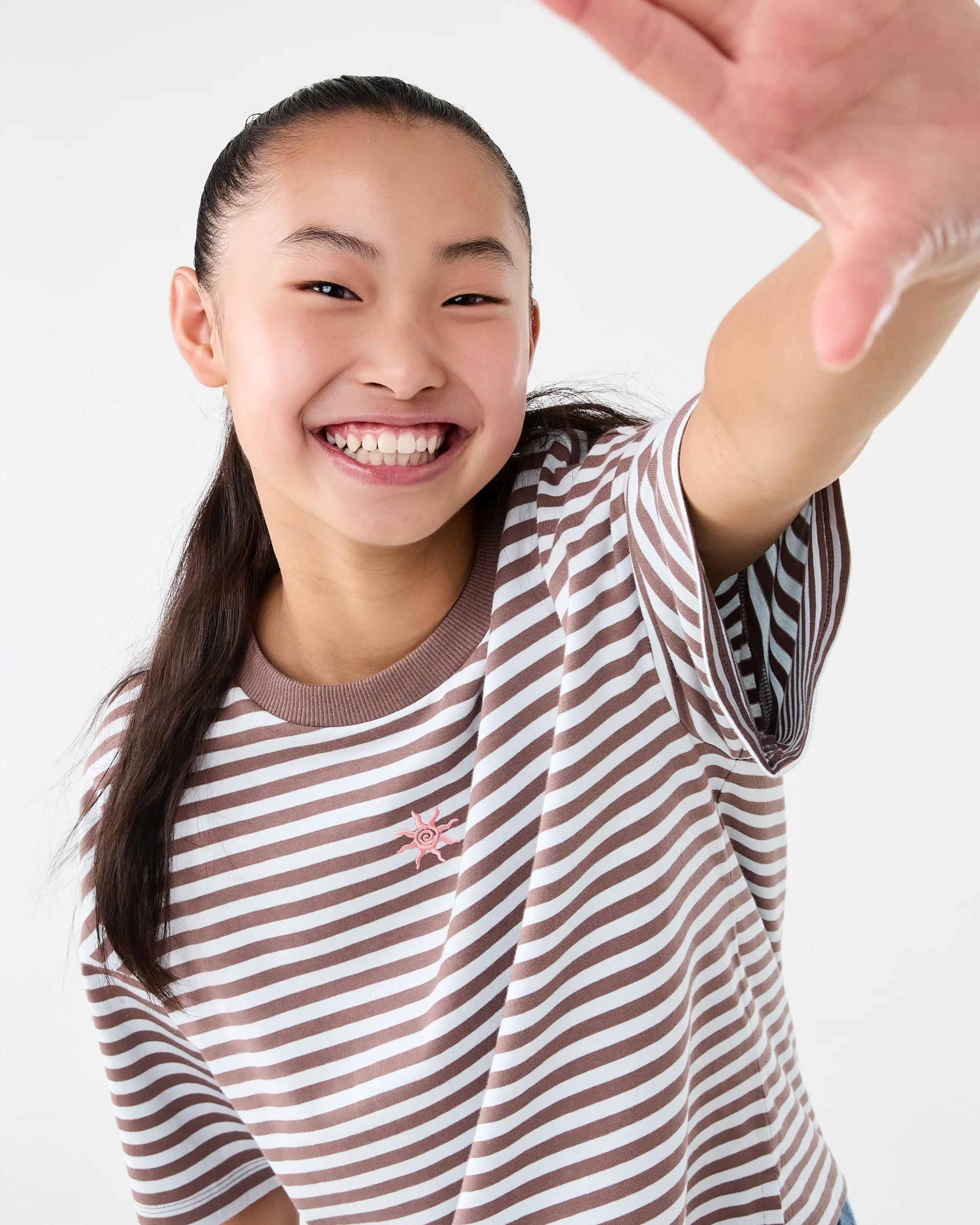 3 Short Sleeve Striped Oversized T-shirt Blu Stripe, 3 of 7