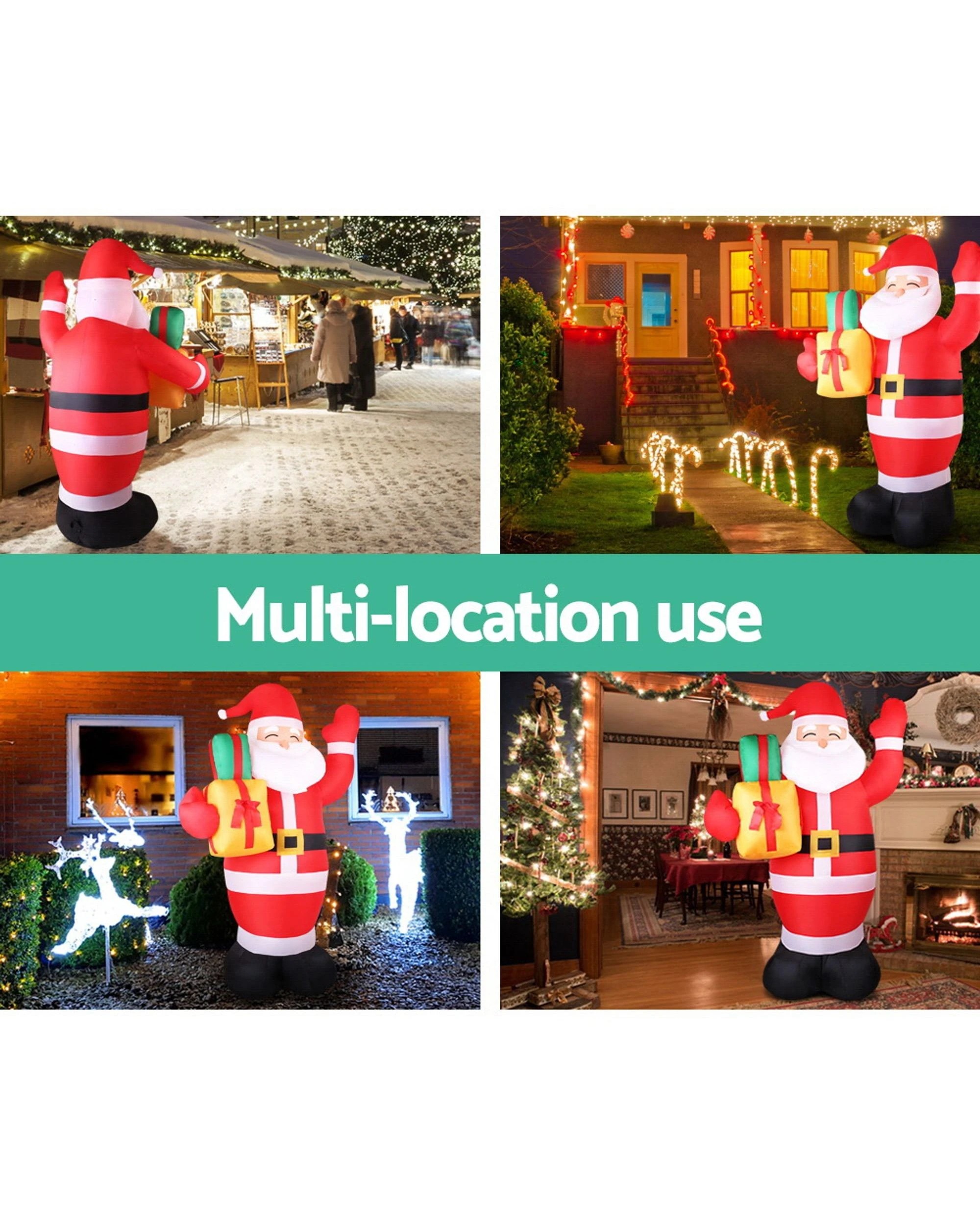 3 Jingle Jollys Christmas Inflatable Santa 2.4m Illuminated Decorations
 - Red, 3 of 3