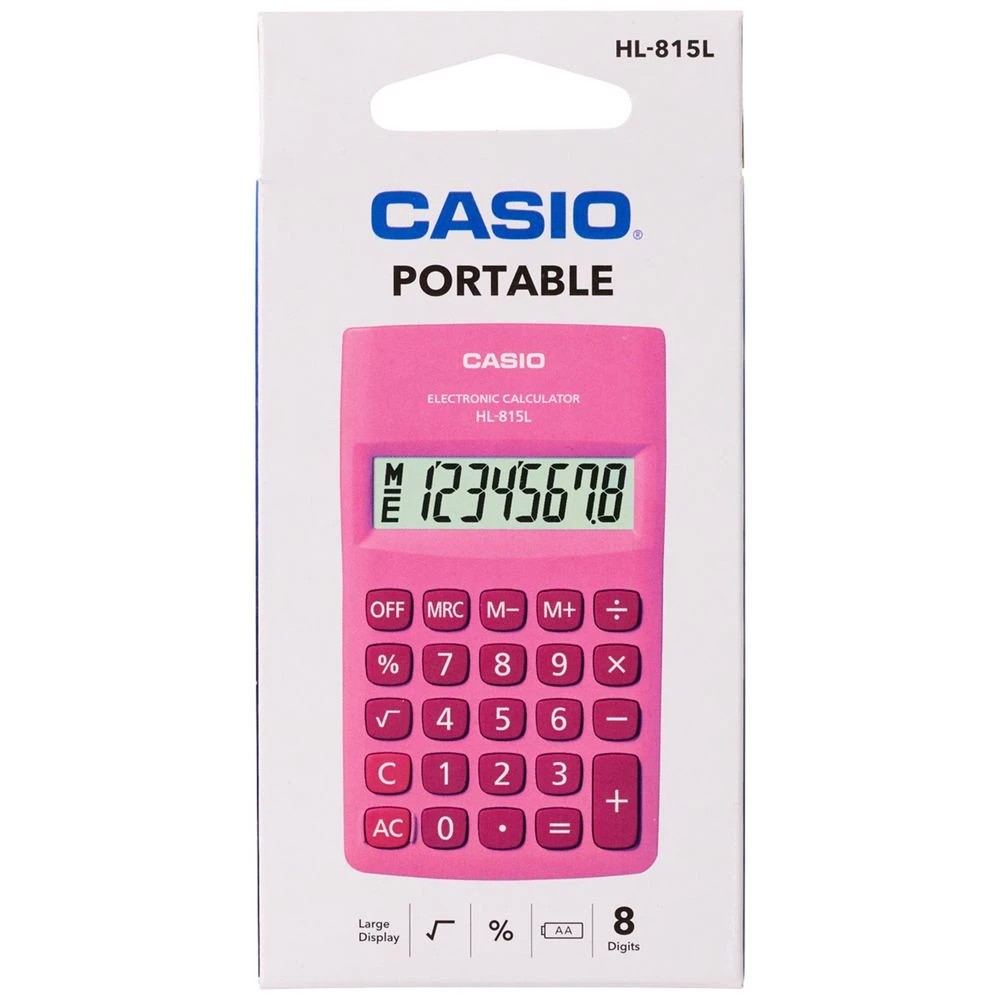 3 Casio HL-815L Pocket Calculator Pink, 3 of 4