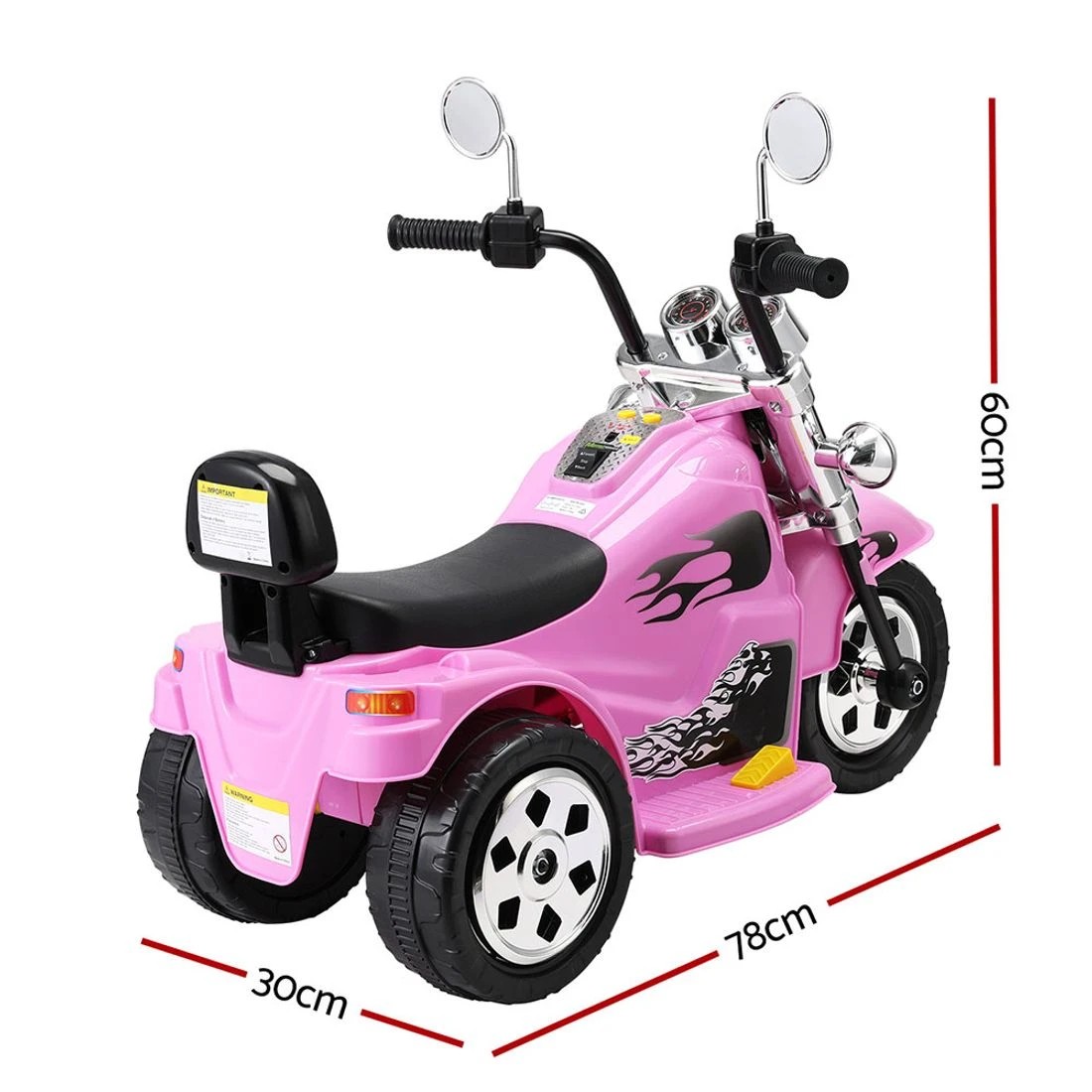 2 Rigo Kids Ride On Car Motorcycle Motorbike Electric Toys Horn Music 6V - Pink, 2 of 4