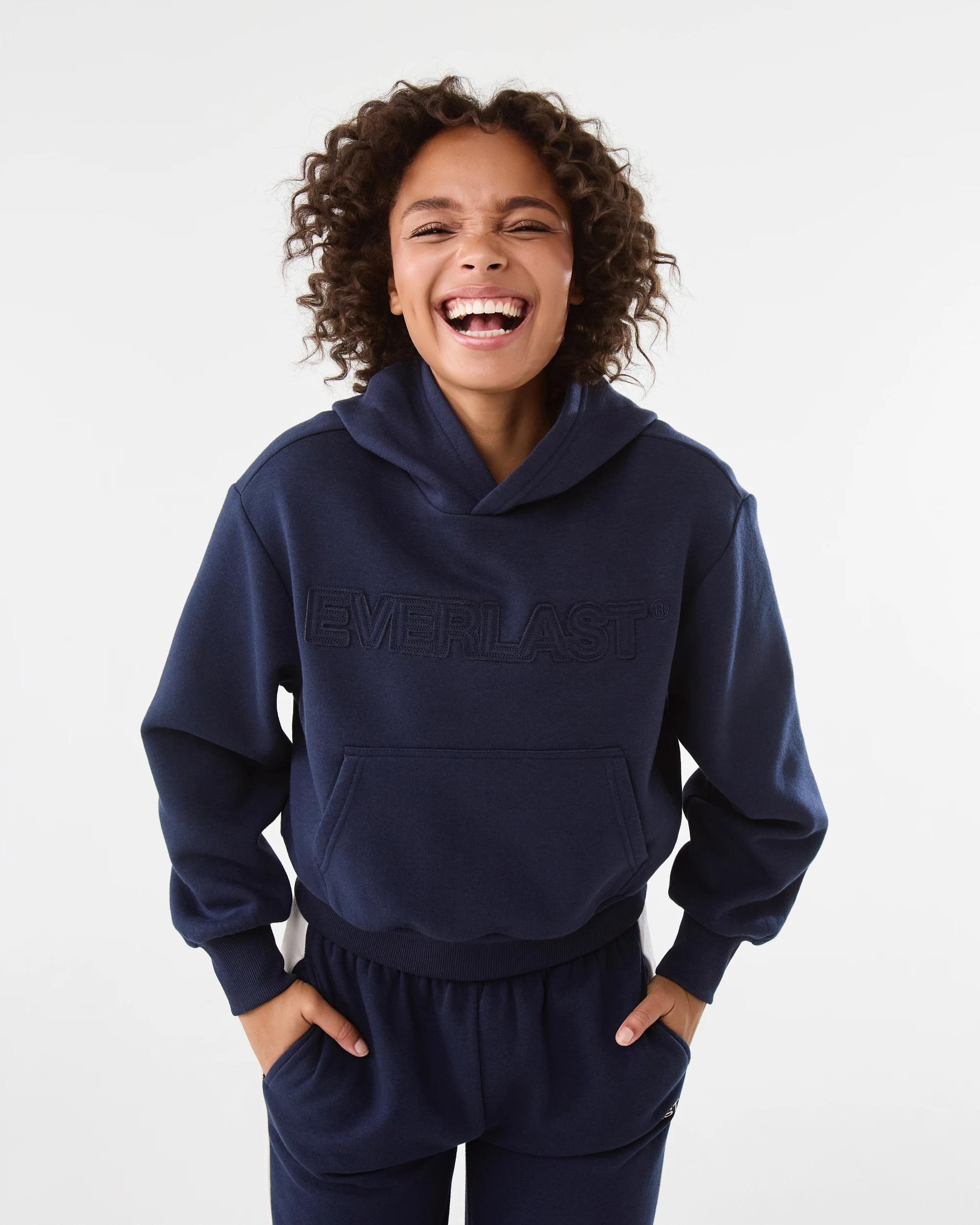 1 Everlast Womens Mid Length Cinched Hoodie Mood Indgo, 1 of 9