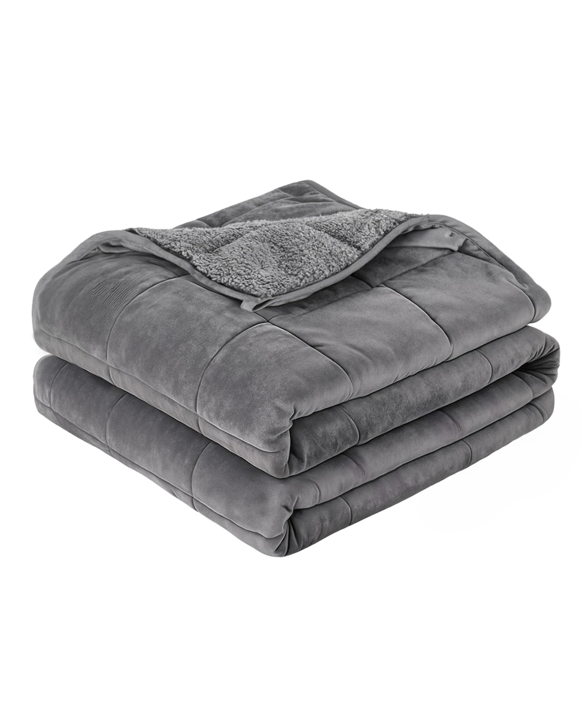 10 Giselle Bedding 11KG Weighted Blanket Adults Kid Anti Anxiety Gravity Blankets Sherpa - Grey, 10 of 10