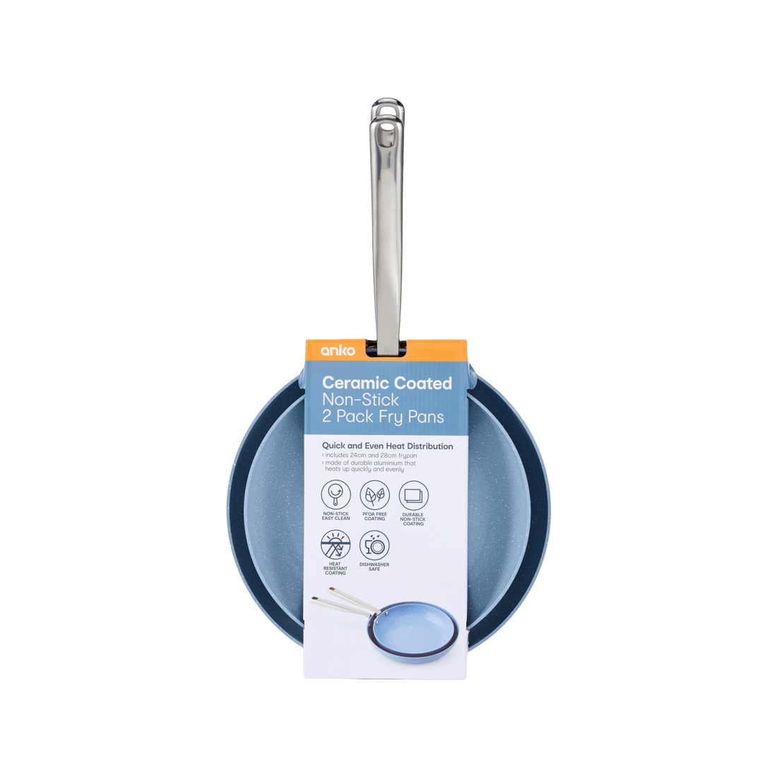 8 2 Pack Ceramic Coated Non-Stick Fry Pans, 8 of 8