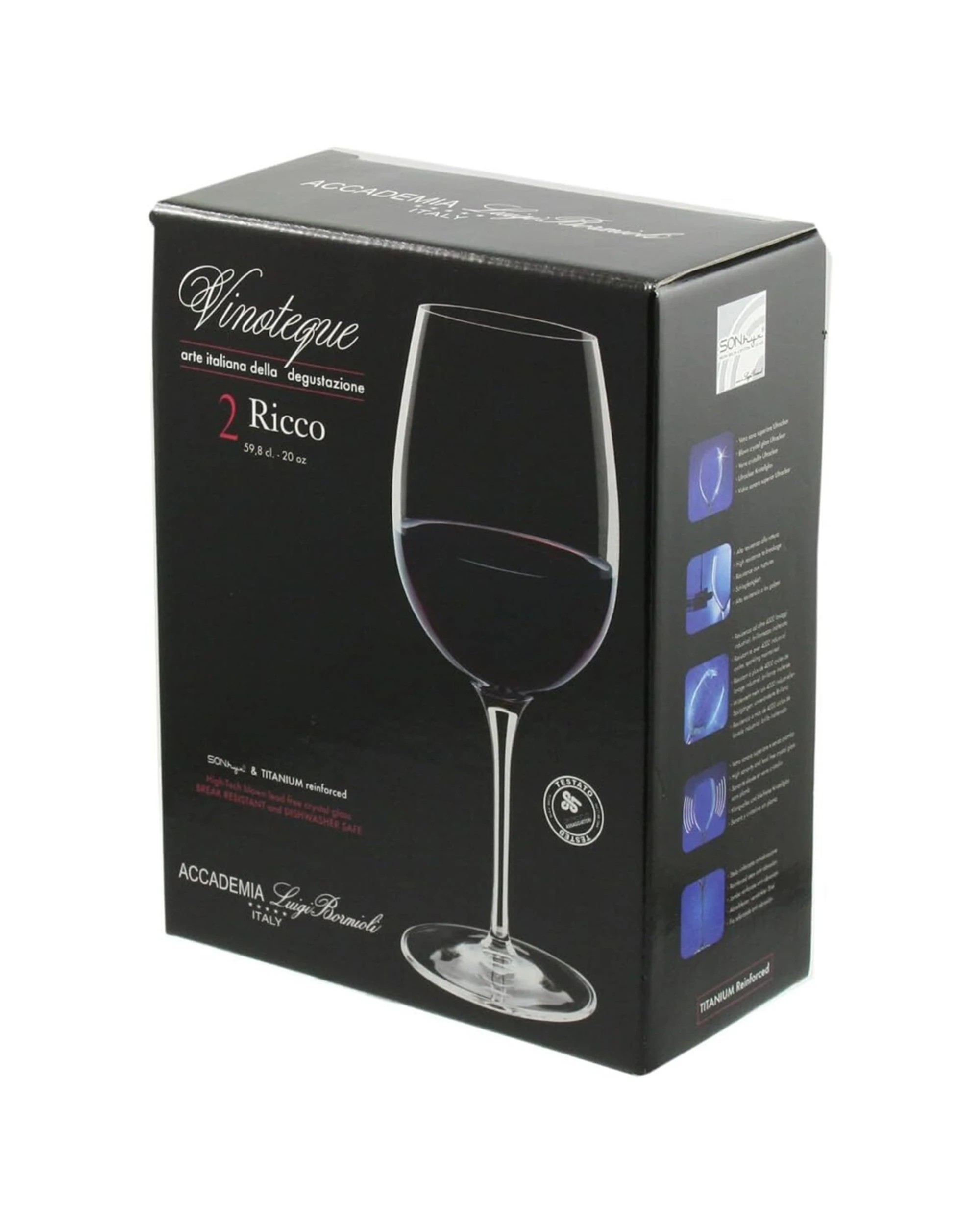 2 Luigi Bormioli 2pc Vinoteque Ricco Wine Glasses Set 598ml - Clear, 2 of 3