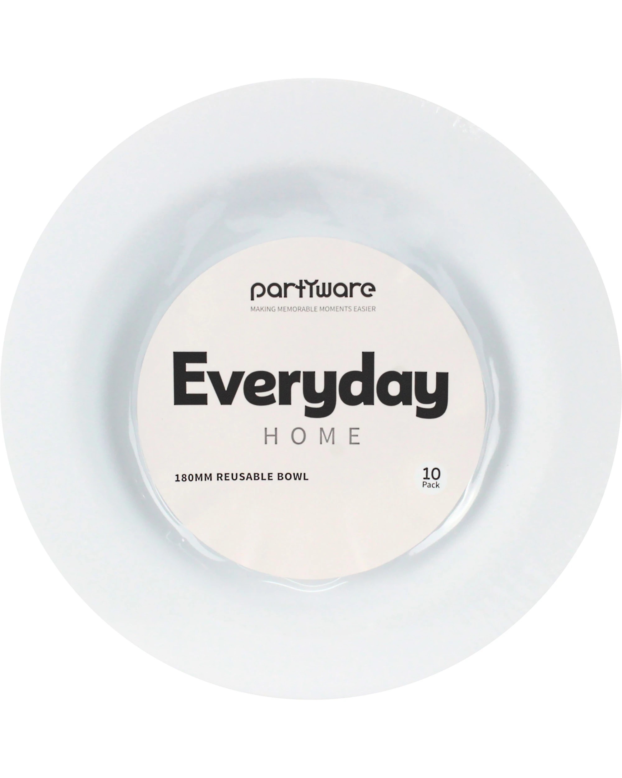 2 Partyware Everyday Home Deluxe Reusable Bowls 18cm Pack of 10 - White, 2 of 3