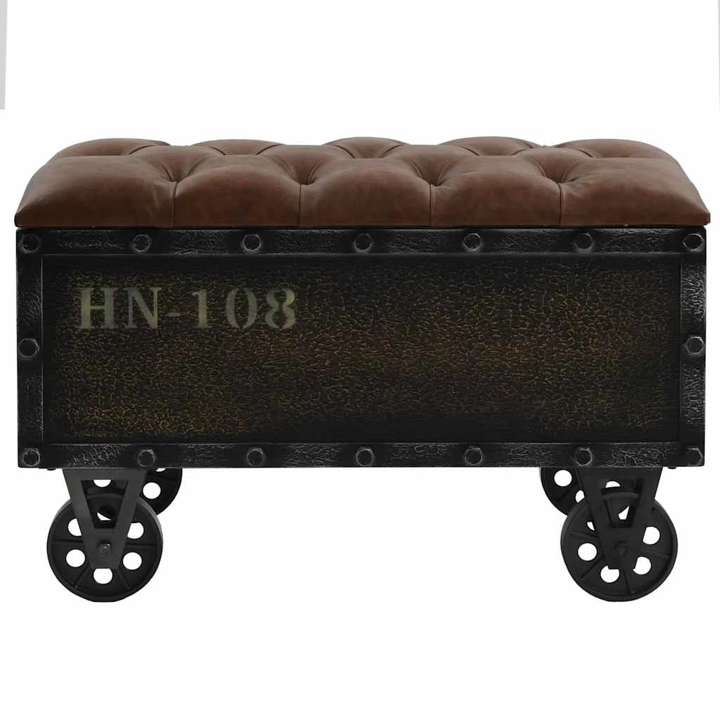 4 Vidaxl Storage Bench Pouffe - Brown, 4 of 9