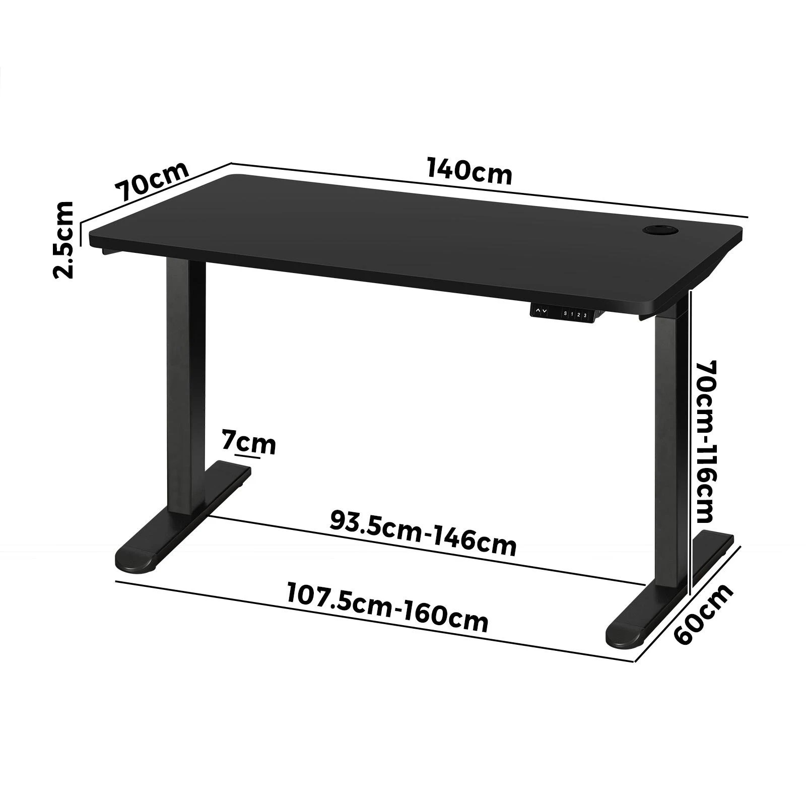 4 Oikiture 140cm Electric Standing Desk Dual Motor
 - Black, 4 of 4