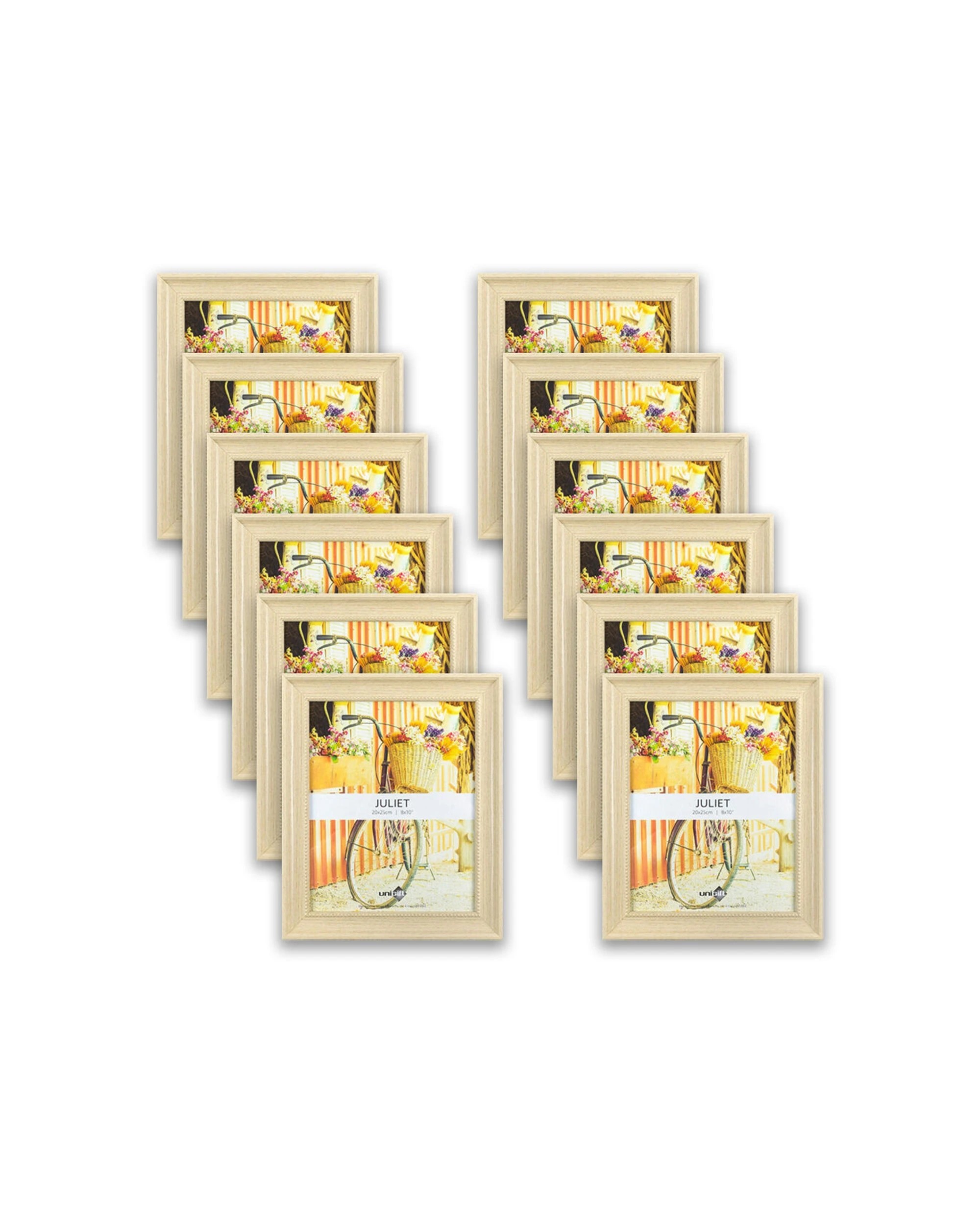 1 Unigift 12pc Juliet Raised Dots Border Picture Photo Frame 20x25cm - Natural, 1 of 2