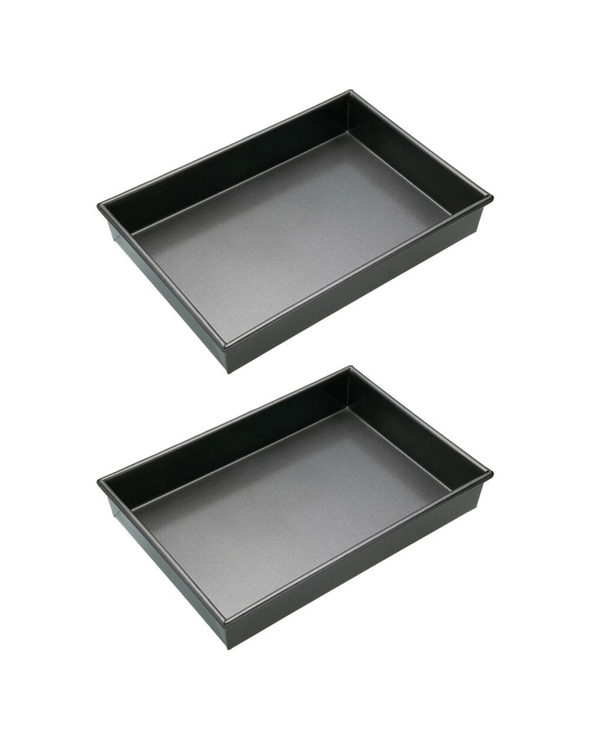 1 Mastercraft 2PK 35x24cm Heavy Base Non-Stick Quantum II Rectangular Deep Cake Pan 2PK - Black, 1 of 7