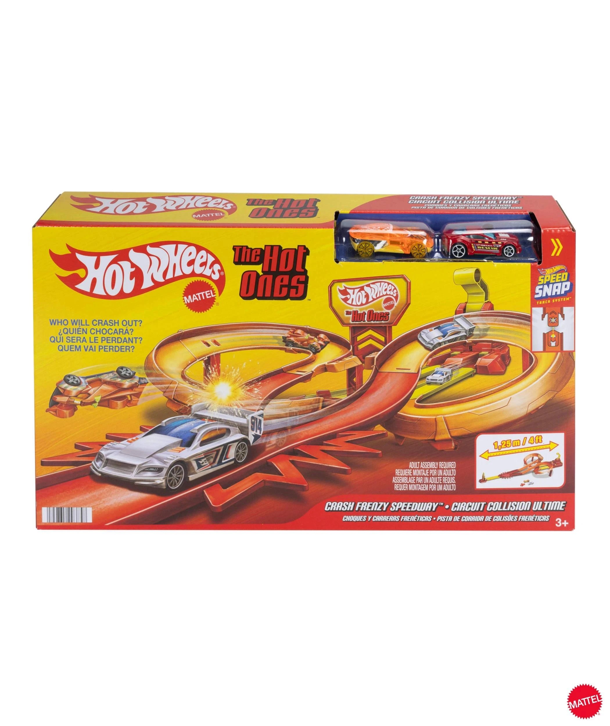 1 Mattel Hot Wheels The Hot Ones Crash Speedway Frenzy Track Set - Multi, 1 of 6