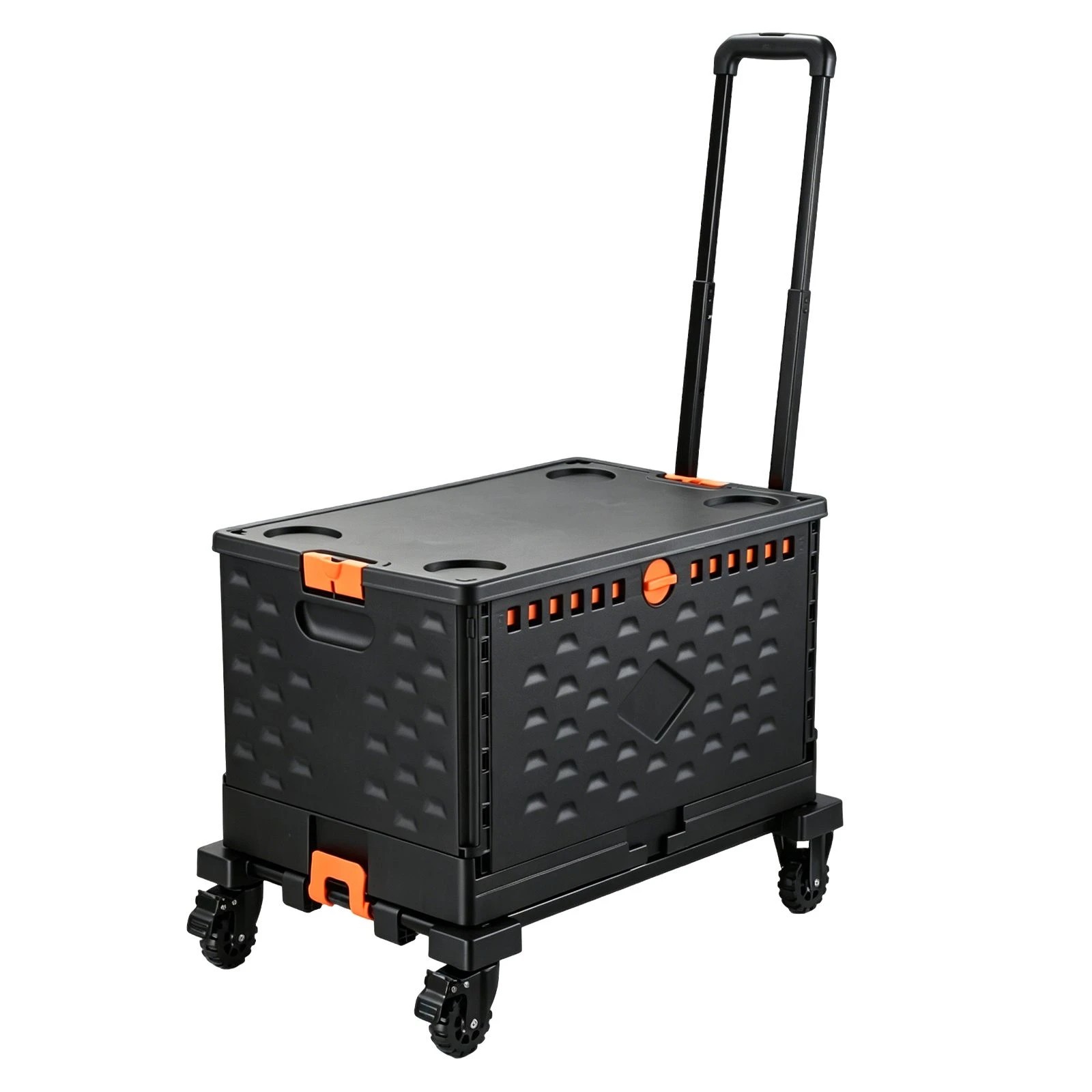 2 Ausway 3-in-1 Foldable Shopping Cart Trolley Rolling Utility Grocery Crate Box Hand Truck, 100kg Capacity, 2 of 6