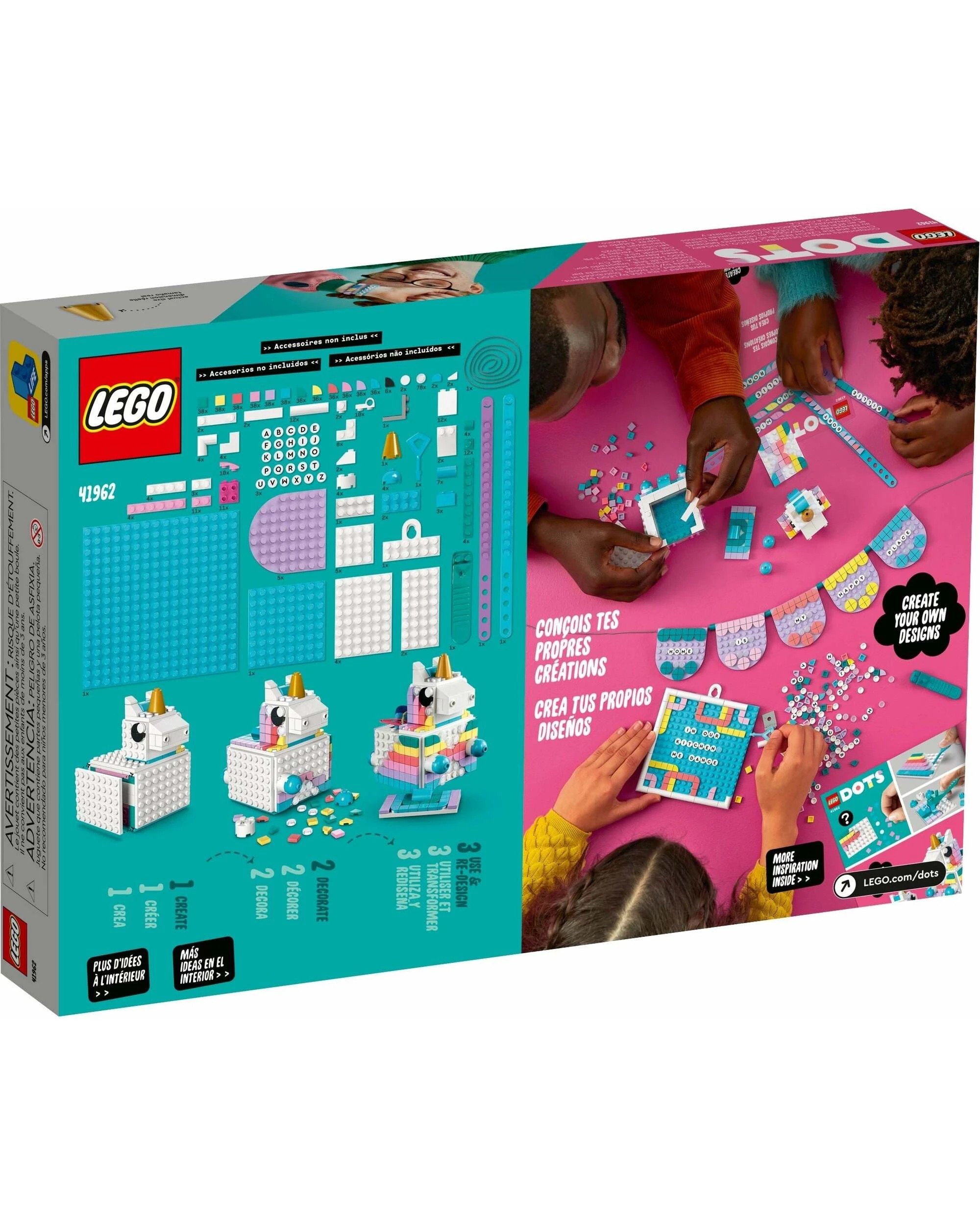 5 LEGO DOTS 41962 Unicorn Creative Family Pack, 5 of 5