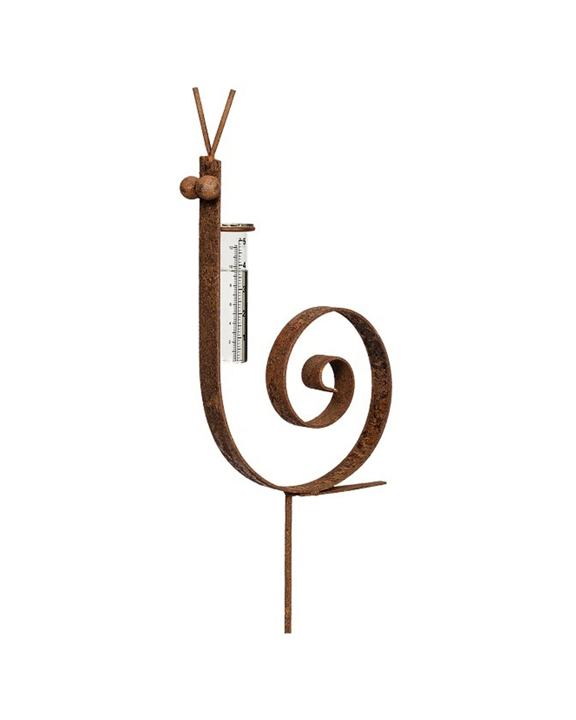 1 Alfresco Garden Metal 45cm Snail Stake Rain Gauge Outdoor Decor - Brown, 1 of 1