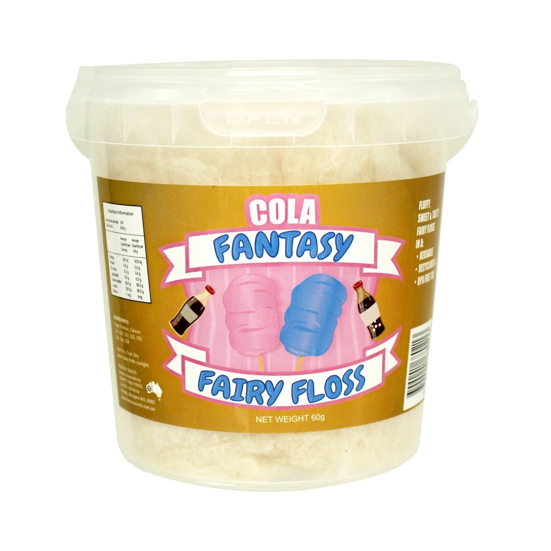 1 Fantasy Fairy Floss Cola Tub 60g, 1 of 2