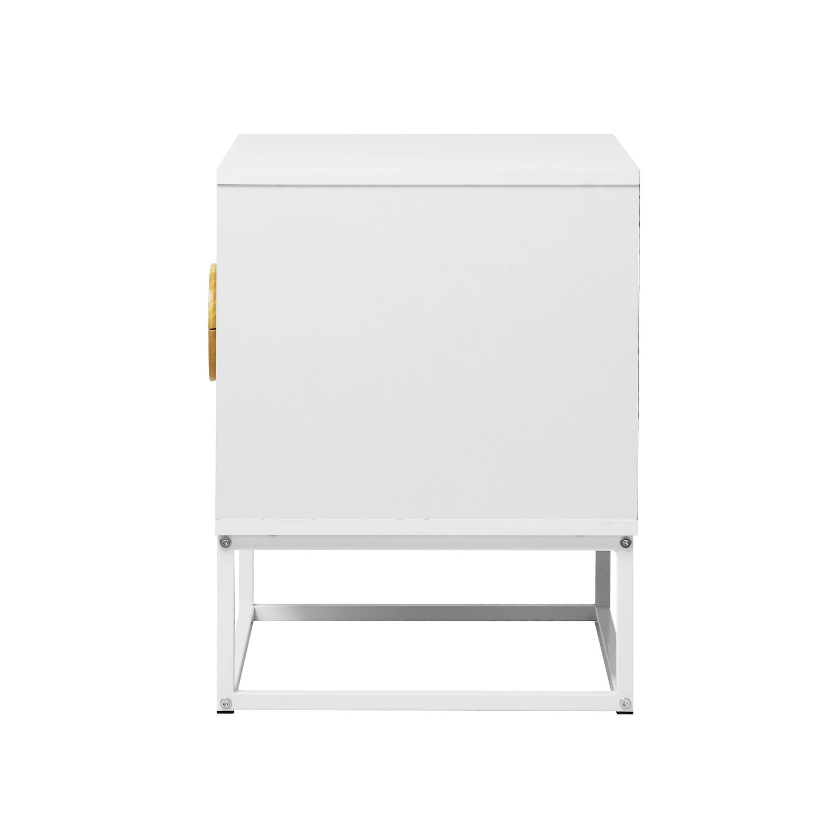 8 Oikiture Bedside Table Nightstand 2 Drawers Side End Table Steel Legs - White, 8 of 8