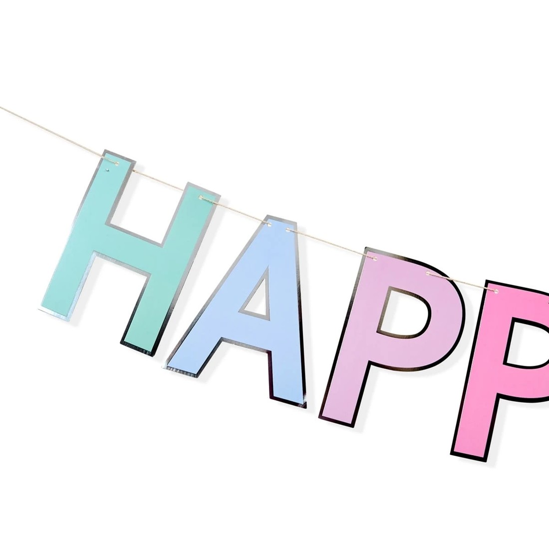 3 Pastel Happy Birthday Bunting, 3 of 5