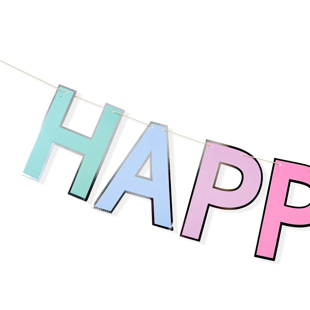 3 Pastel Happy Birthday Bunting, 3 of 5