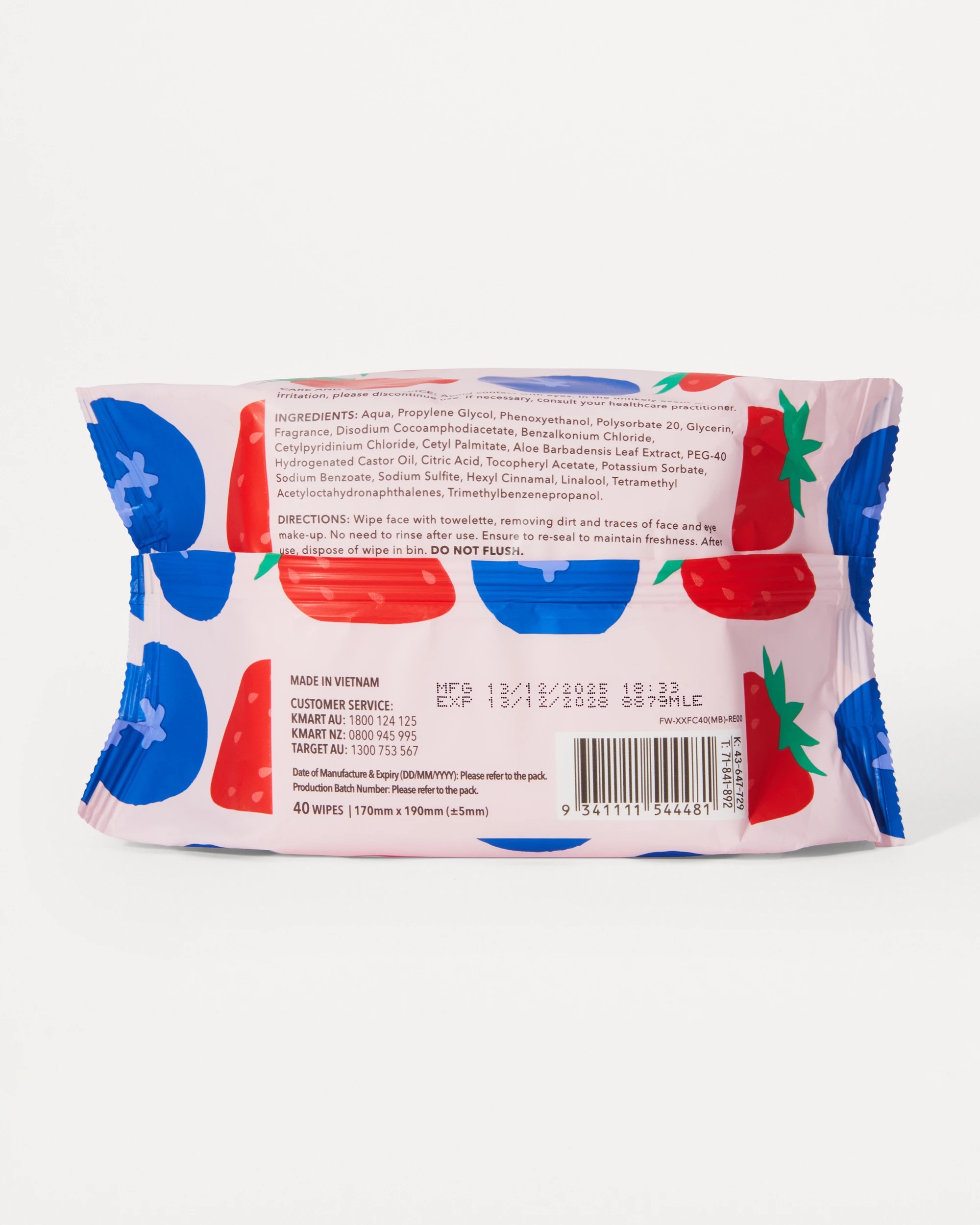 3 OXX Skincare 40 Pack Biodegradable Facial Wipes - Mixed Berry and Aloe Vera, 3 of 3