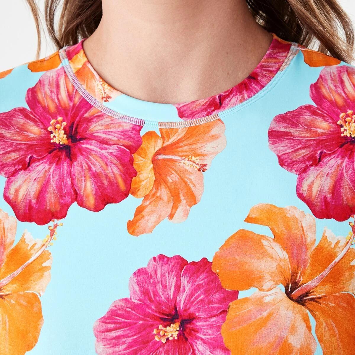 5 Crop Rash Vest HOT TROP CLEAR AQUA, 5 of 5