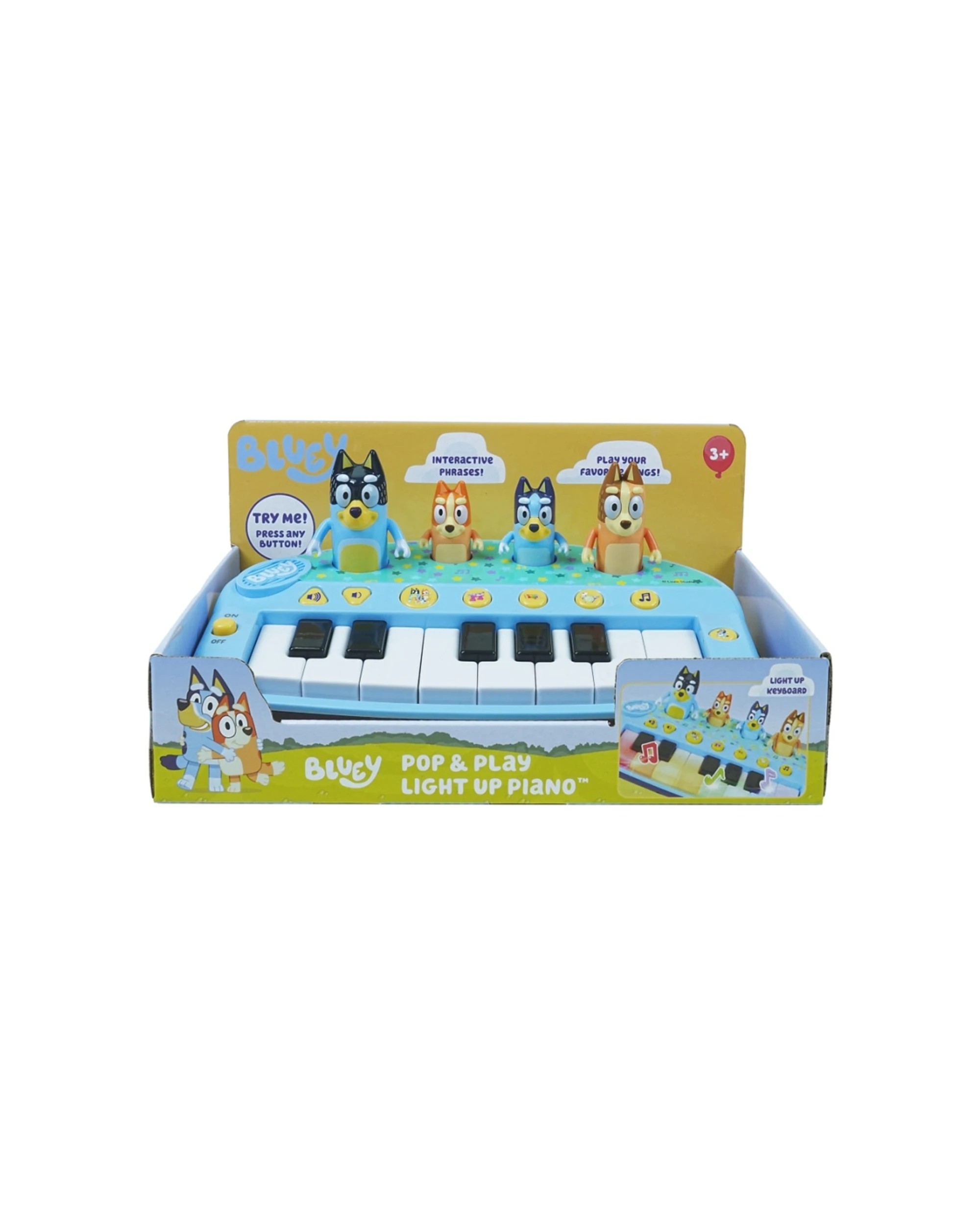 Bluey Pop Play Piano Kids Musical Toy Light-Up Keyboard - Blue - Kmart