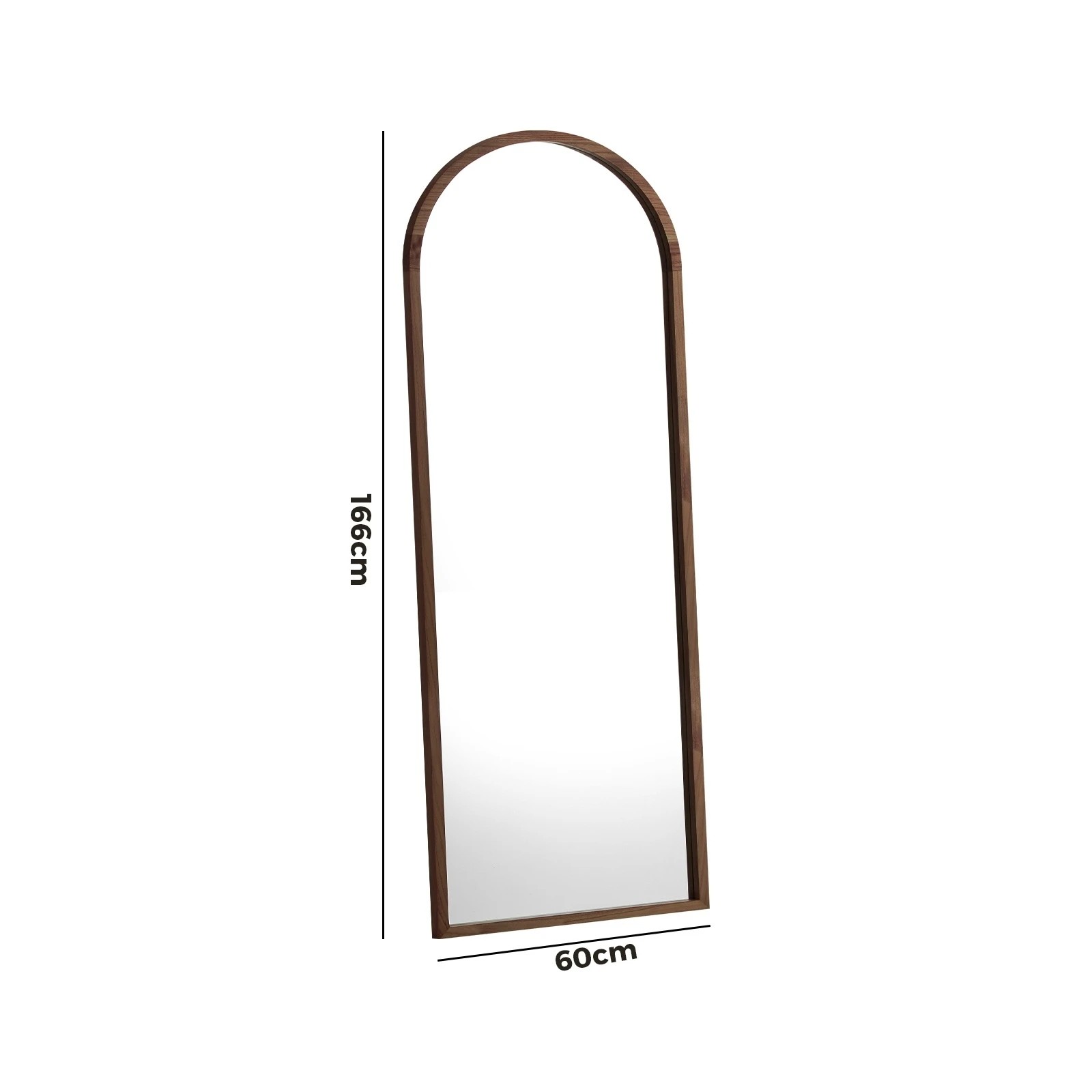 10 Oikiture Wooden Full Length Mirror 166x60cm Arched Dressing Floor Mirrors
 - Brown, 10 of 10